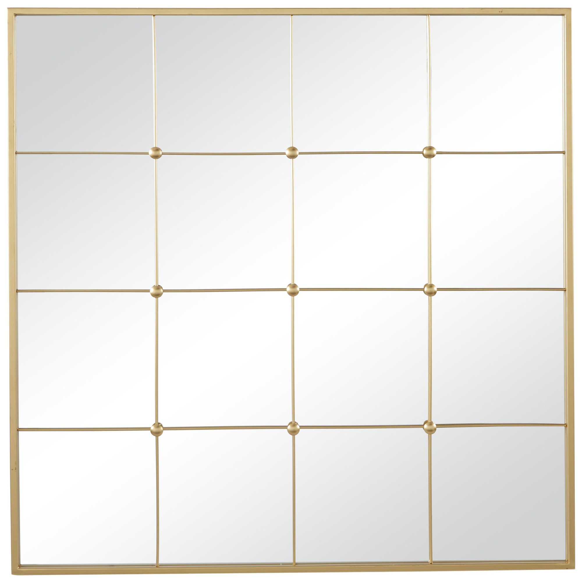 Image 2 Gold Metal Glam Wall Mirror, 36" x 1" x 36"