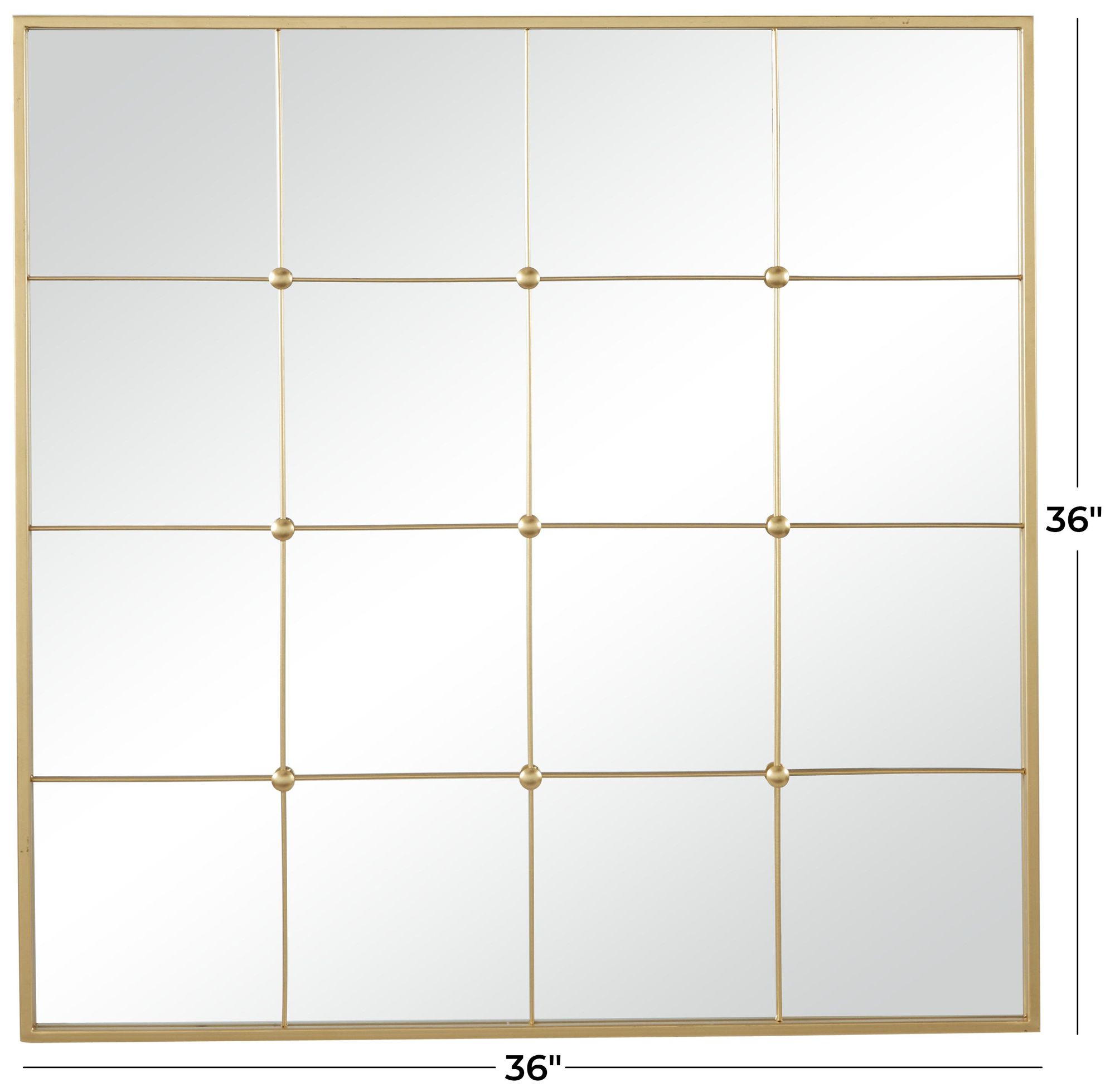 Image 6 Gold Metal Glam Wall Mirror, 36" x 1" x 36" more views