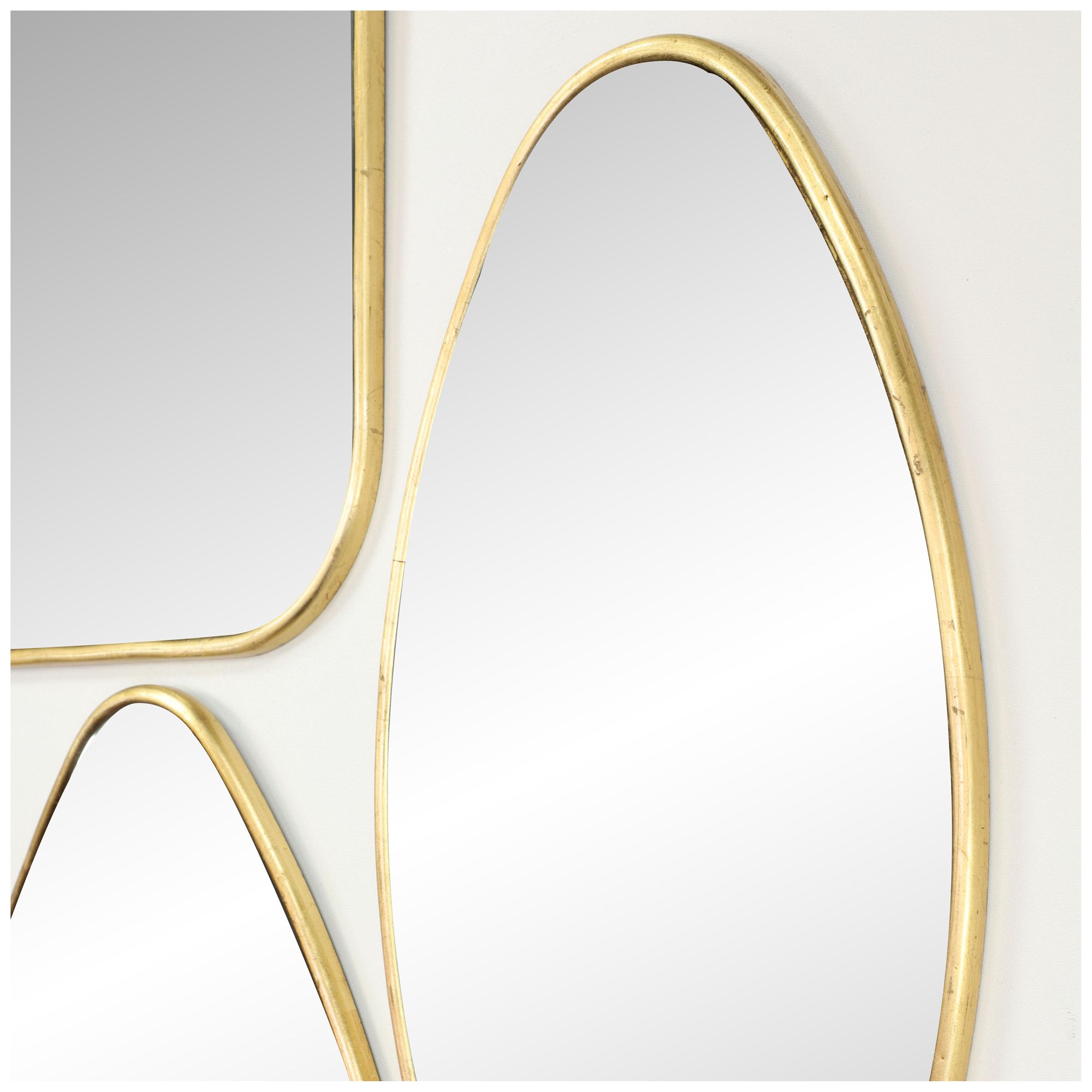 Image 2 Gold Metal Glam Wall Mirror, S/4 20", 16", 21", 24"H more views