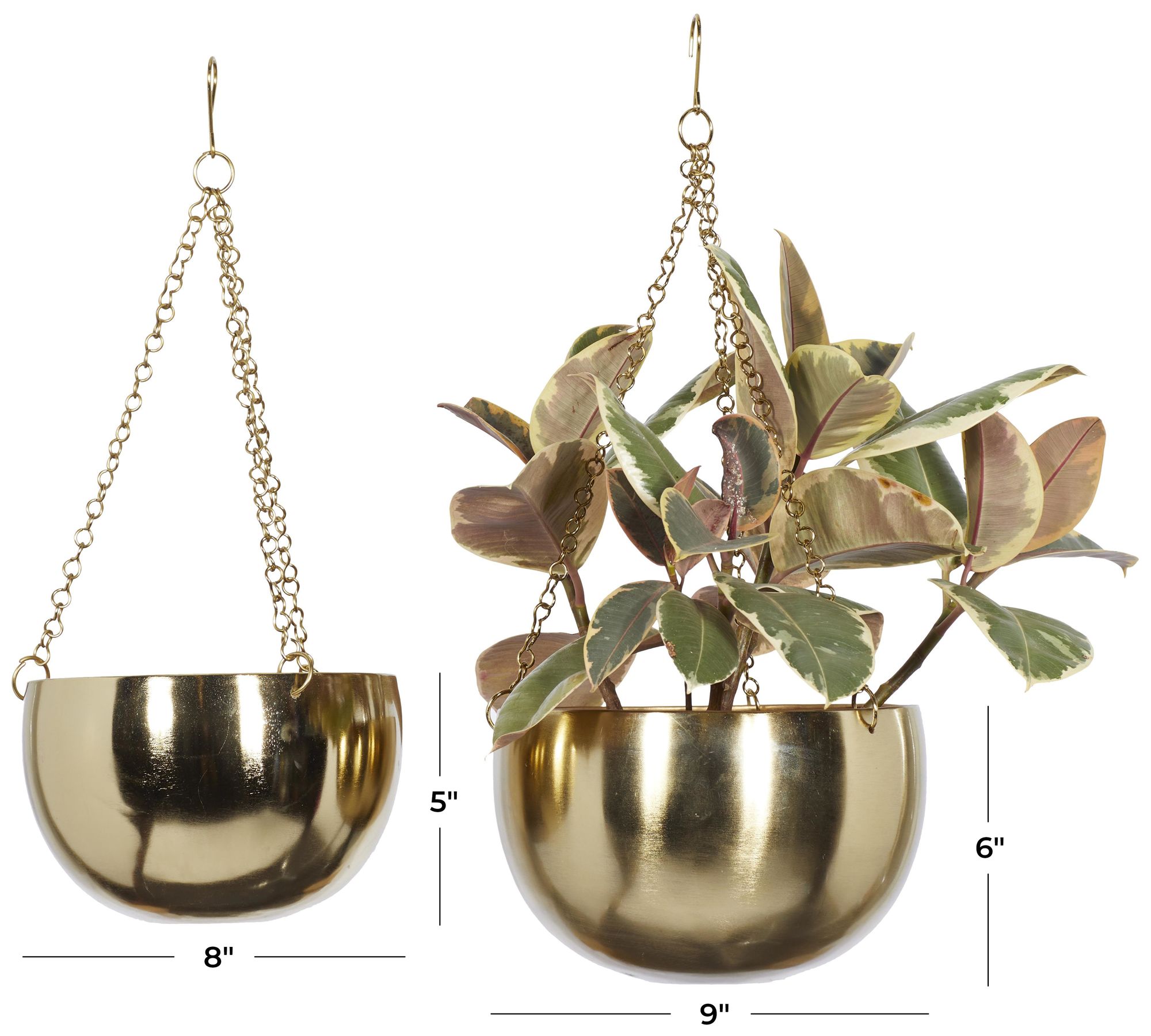 Image 6 Gold Metal Glam Wall Planter, S/2 5", 6"H more views