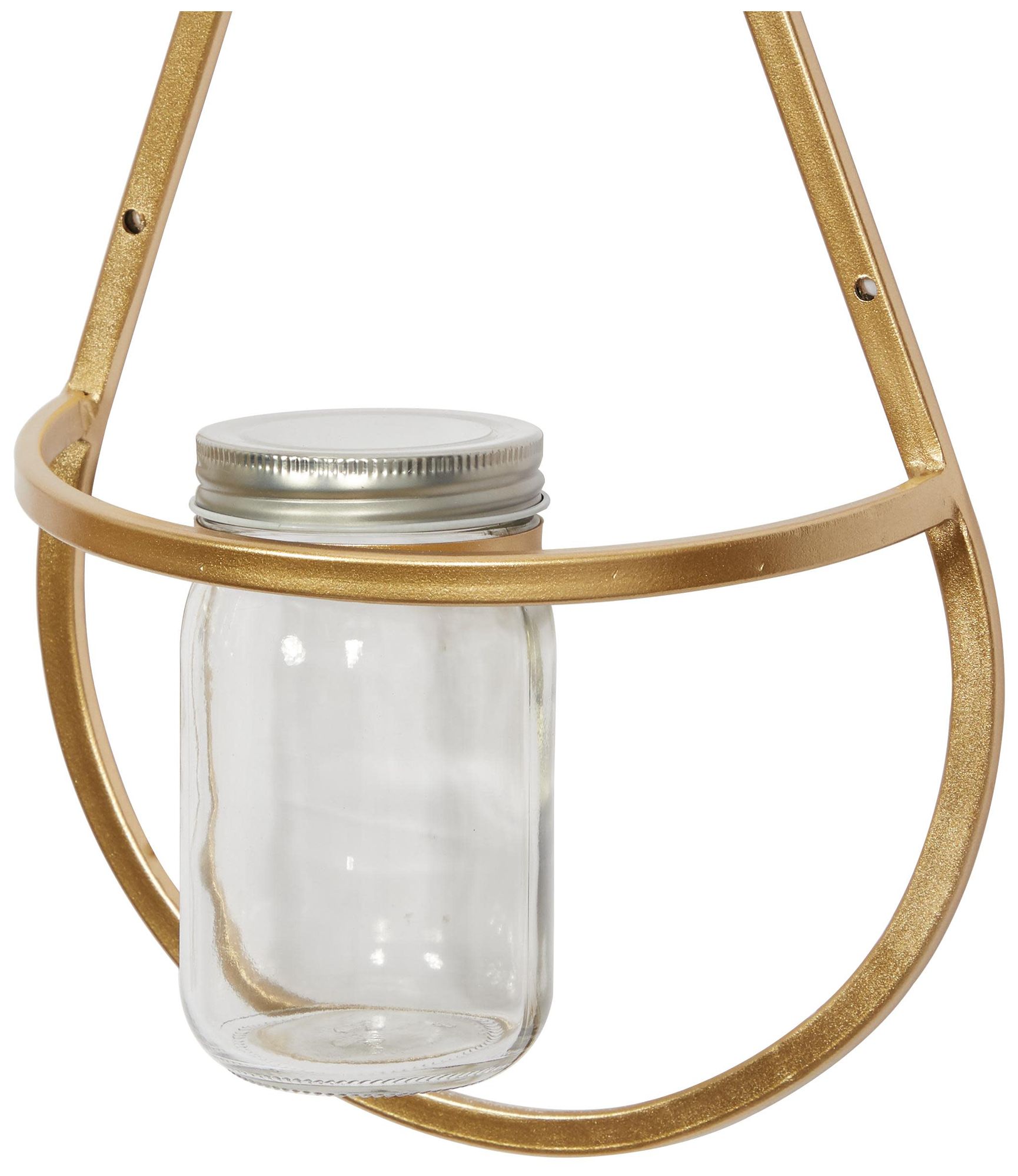 Image 4 Gold Metal Glam Wall Planter, S/3 8"W, 17"H more views