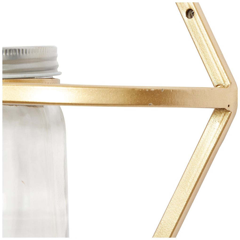 Gold Metal Glam Wall Planter, S/3 8"W, 17"H