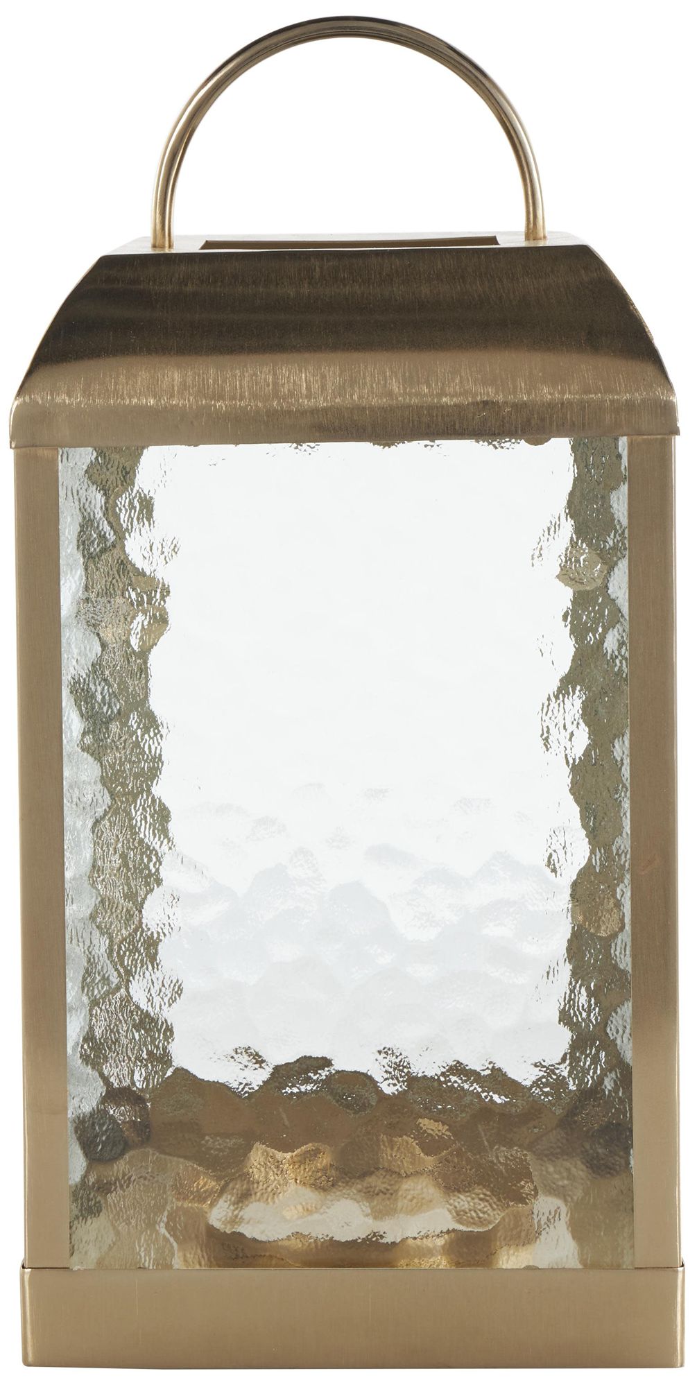 Image 5 Gold Metal Industrial Candle Lantern, 8" x 8" x 16" more views