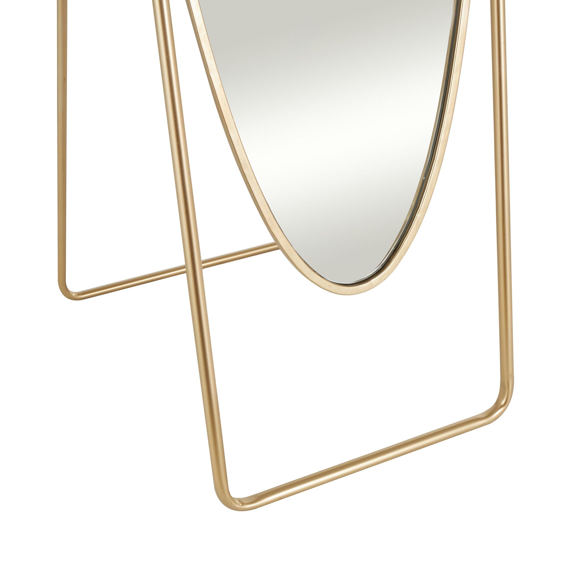 Image 3 Gold Metal Industrial Floor Mirror, 17" x 20" x 66" more views