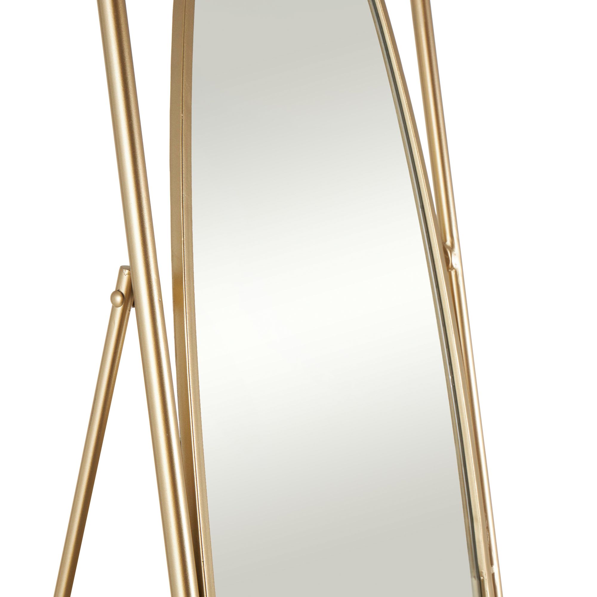 Image 5 Gold Metal Industrial Floor Mirror, 17" x 20" x 66" more views