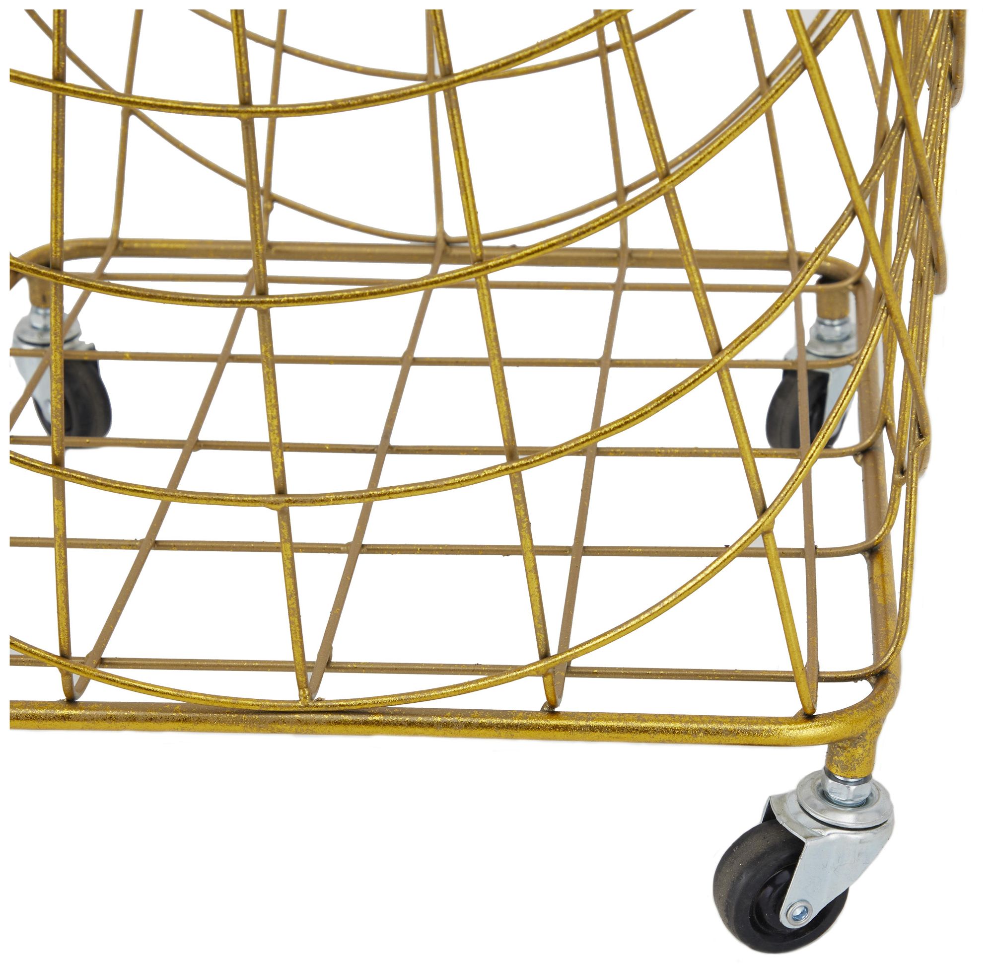 Image 3 Gold Metal Industrial Storage Cart, 16" x 17" x 24" more views