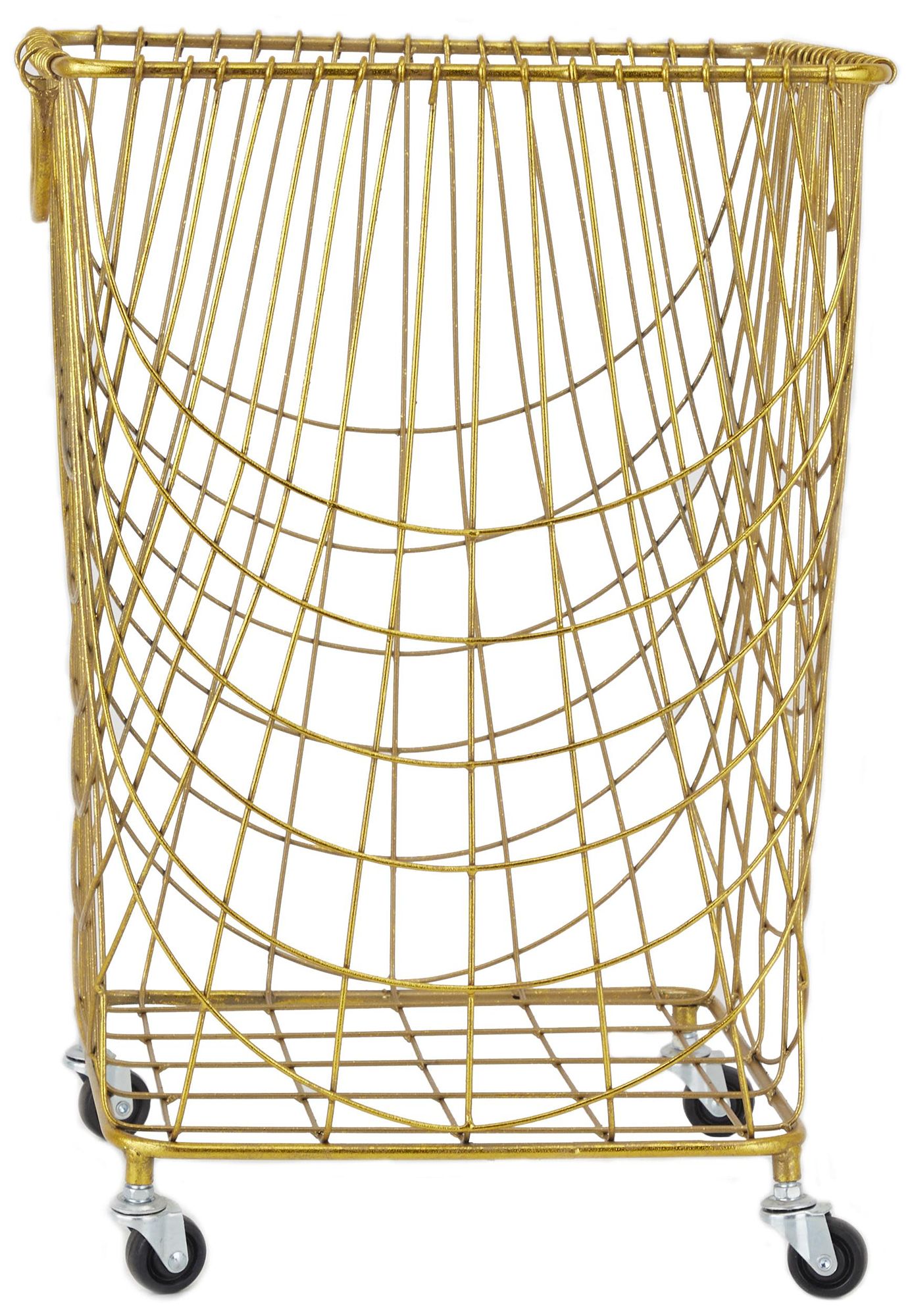 Image 5 Gold Metal Industrial Storage Cart, 16" x 17" x 24" more views