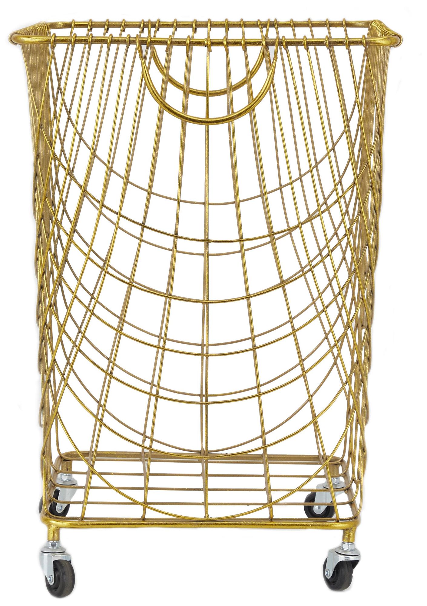 Image 6 Gold Metal Industrial Storage Cart, 16" x 17" x 24" more views