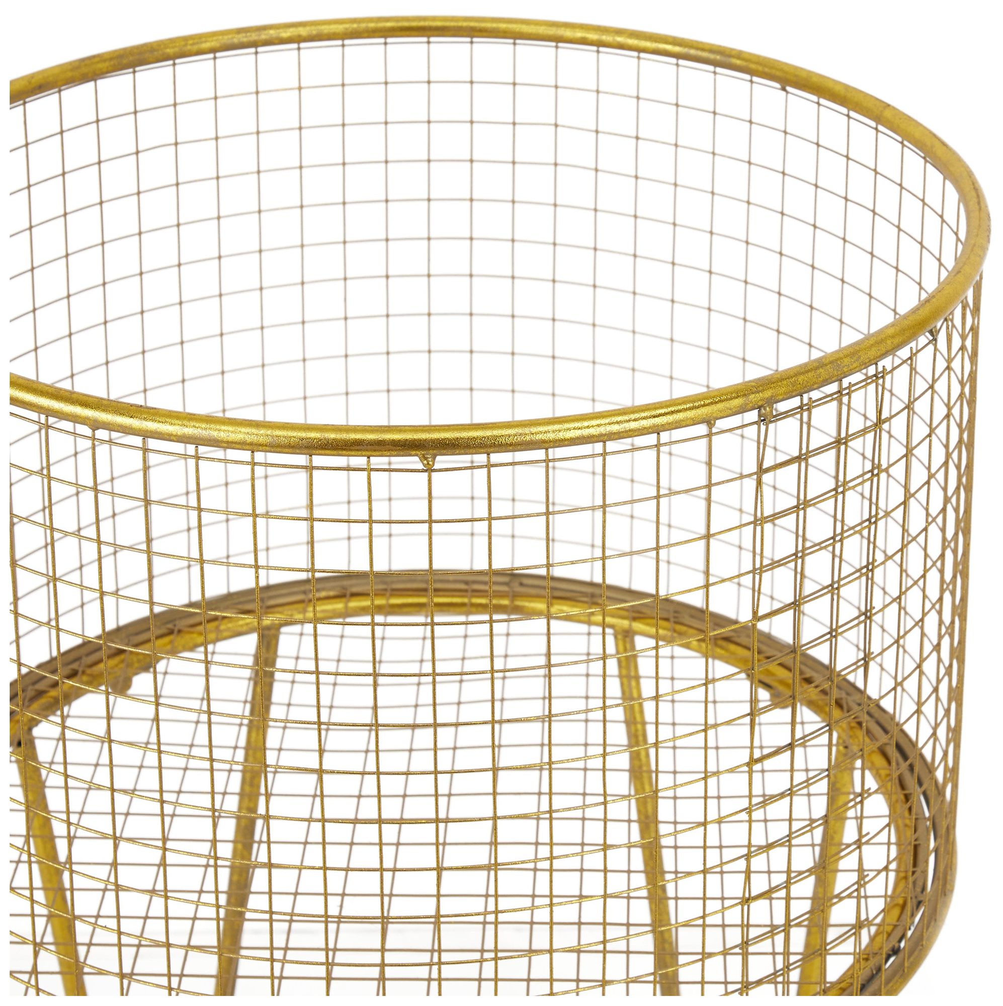 Image 2 Gold Metal Industrial Storage Cart, 18" x 18" x 24" more views