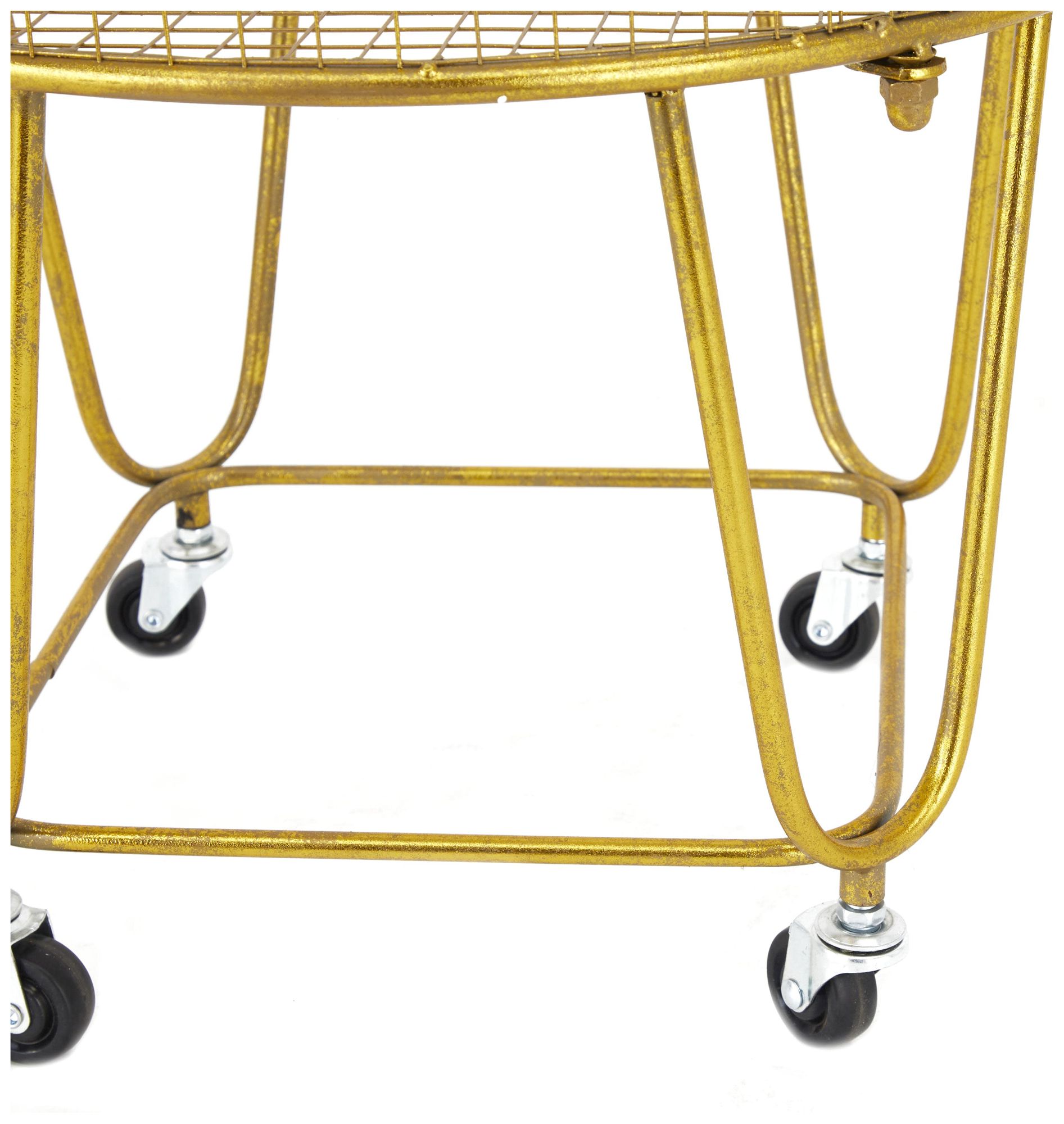 Image 3 Gold Metal Industrial Storage Cart, 18" x 18" x 24" more views