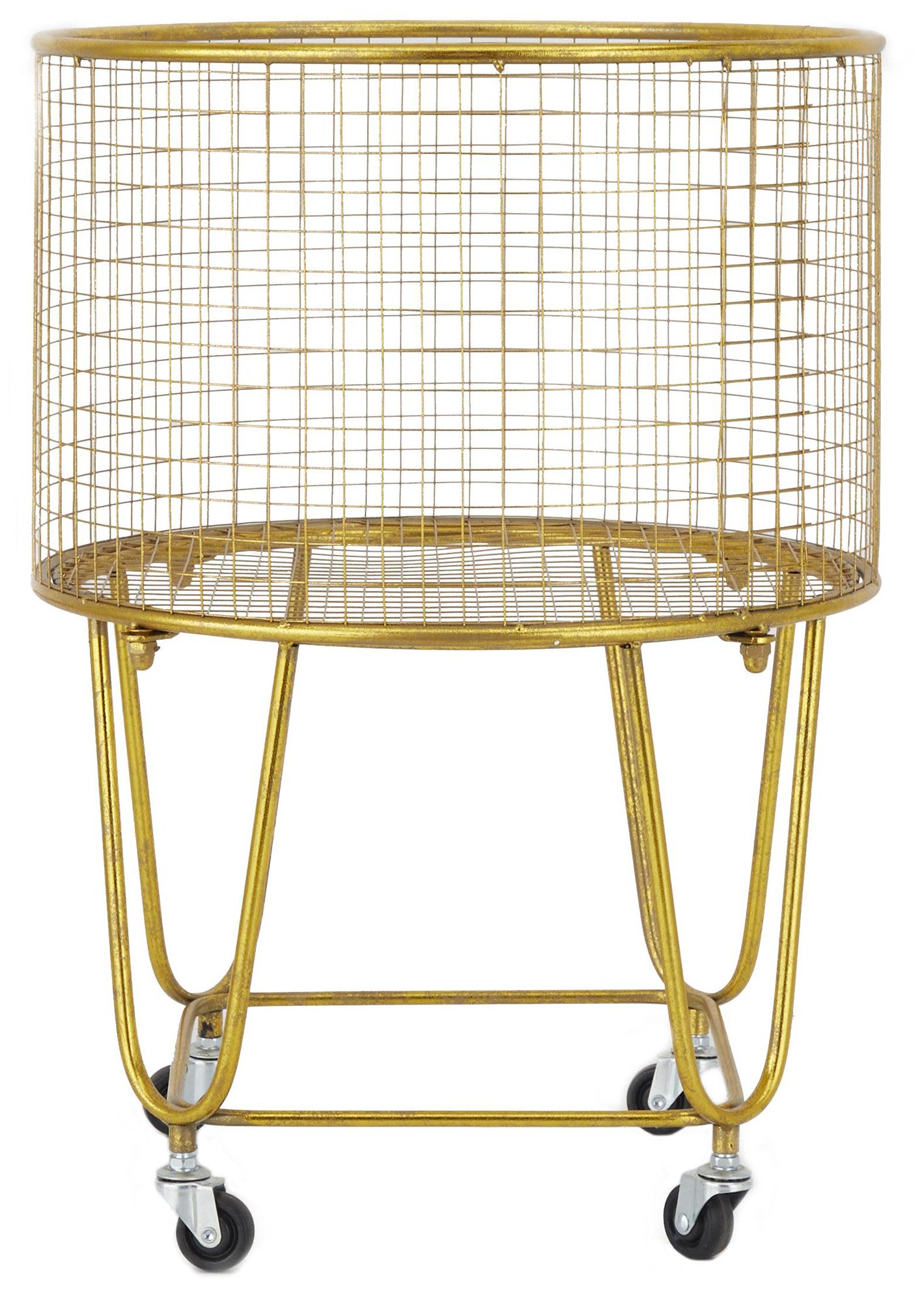 Image 5 Gold Metal Industrial Storage Cart, 18" x 18" x 24" more views