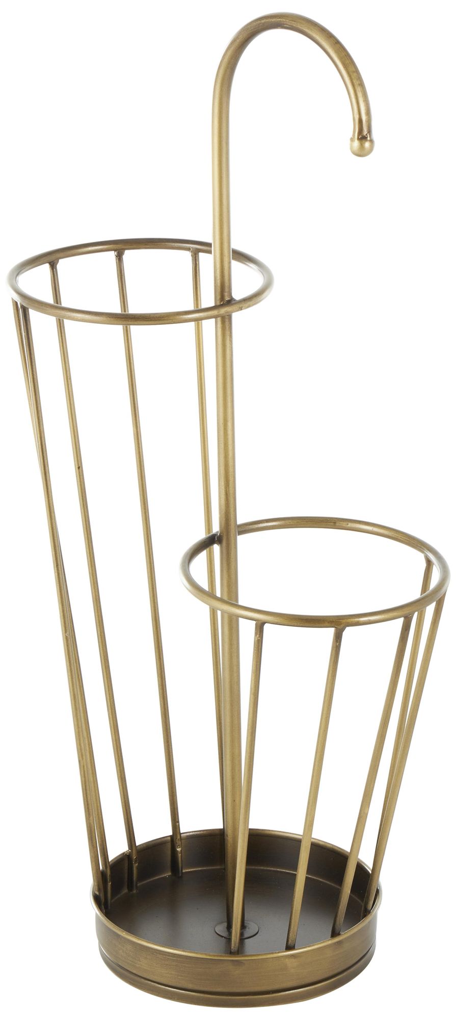 Image 2 Gold Metal Industrial Umbrella Stand, 13" x 8" x 27"