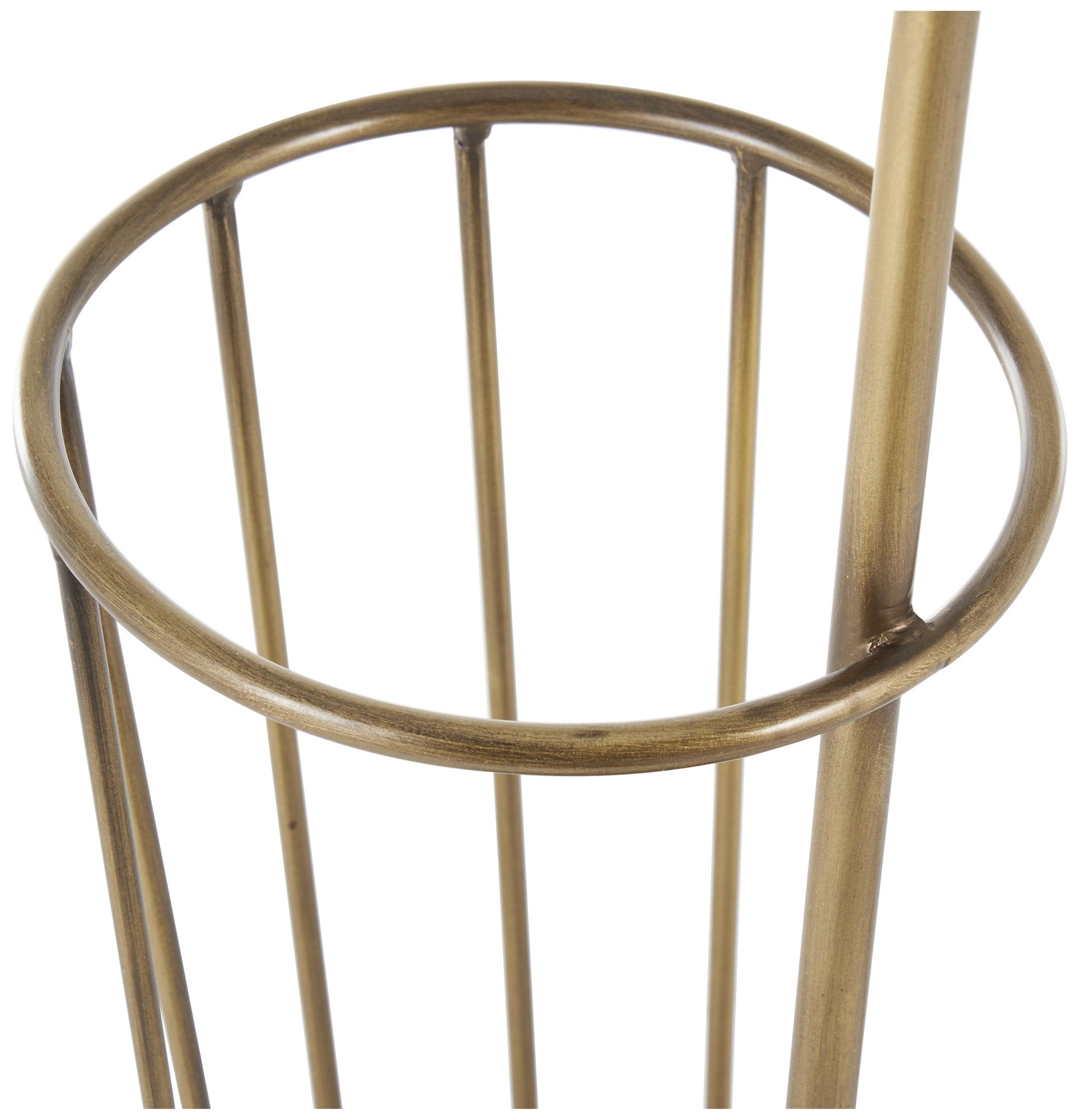 Image 3 Gold Metal Industrial Umbrella Stand, 13" x 8" x 27" more views