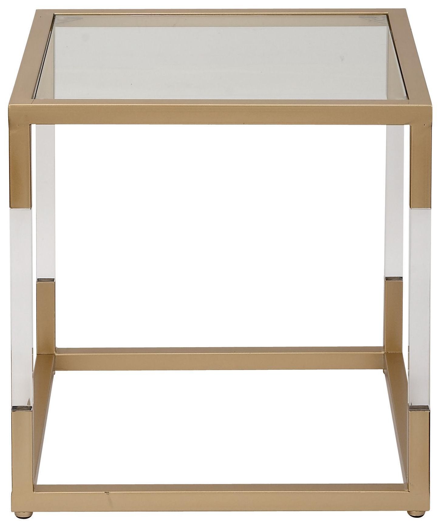 Image 2 Gold Metal Modern Accent Table, 19" x 19" x 20"