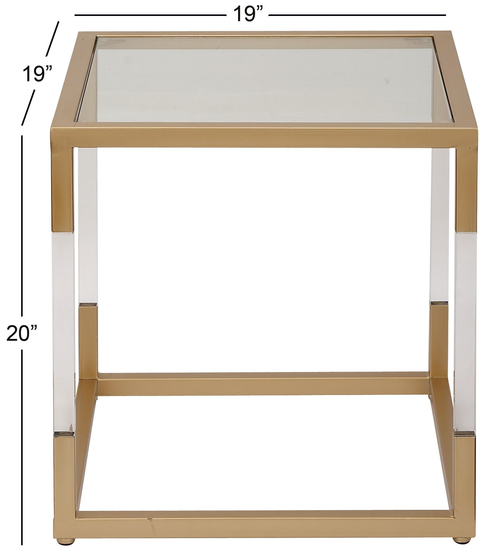 Image 5 Gold Metal Modern Accent Table, 19" x 19" x 20" more views