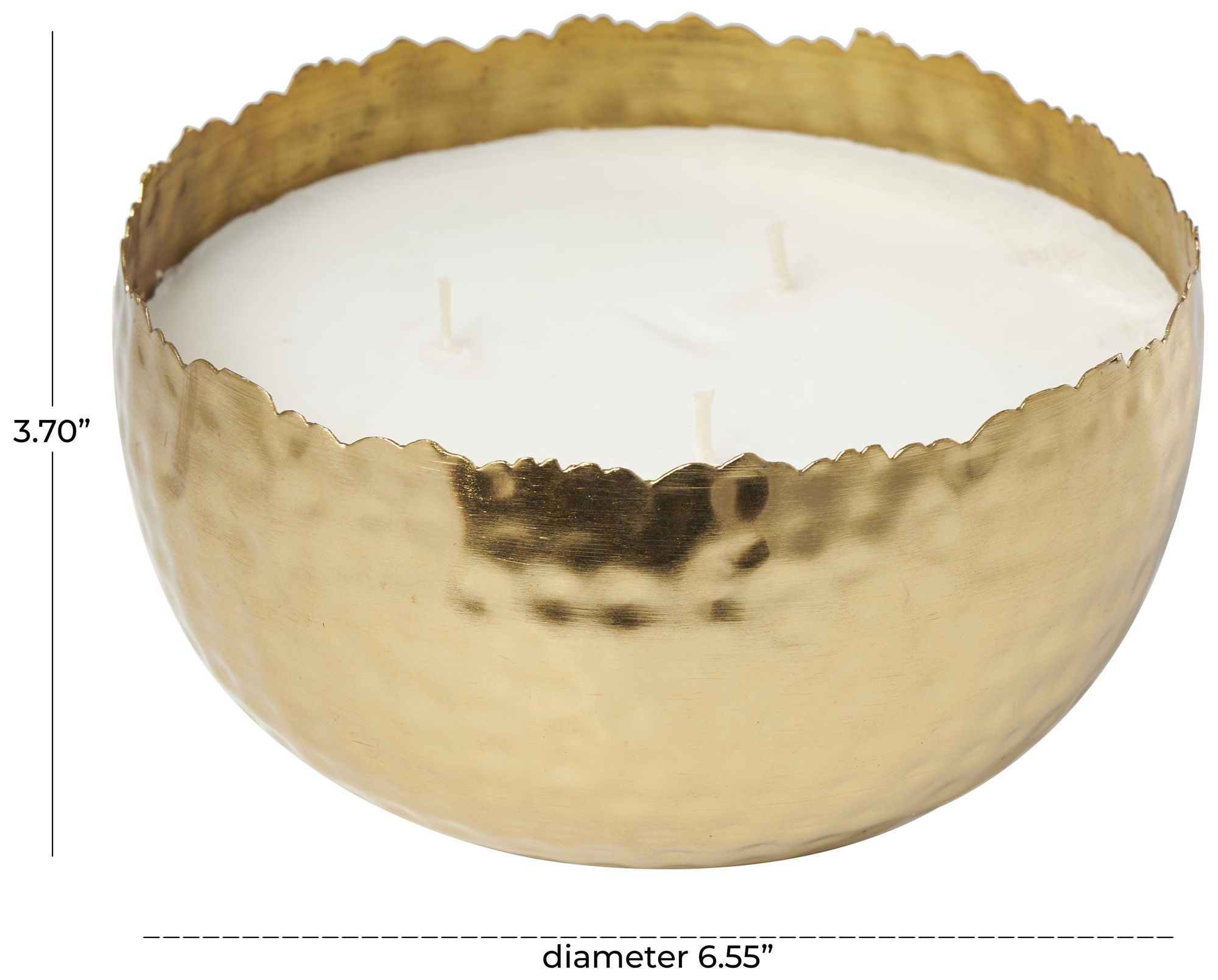 Image 6 Gold Metal Modern Candle, 7" x 7" x 4" more views