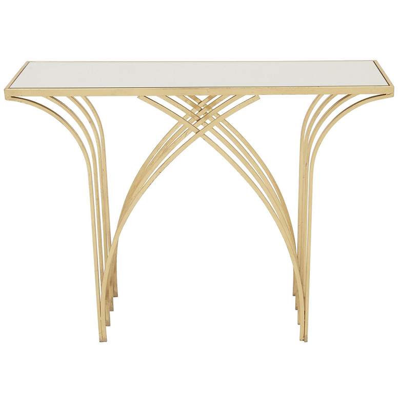 Image 1 Gold Metal Modern Console Table, 41" x 12" x 31"