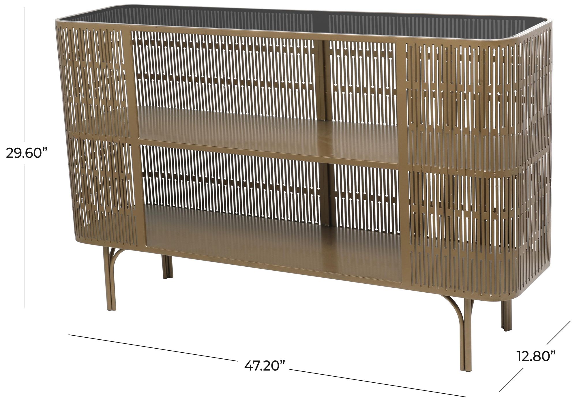 Image 6 Gold Metal Modern Console Table, 47" x 13" x 30" more views