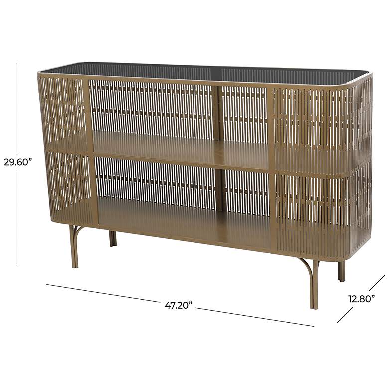 Image 6 Gold Metal Modern Console Table, 47" x 13" x 30" more views