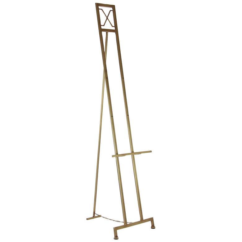 Image 1 Gold Metal Modern Easel, 18" x 17" x 70"