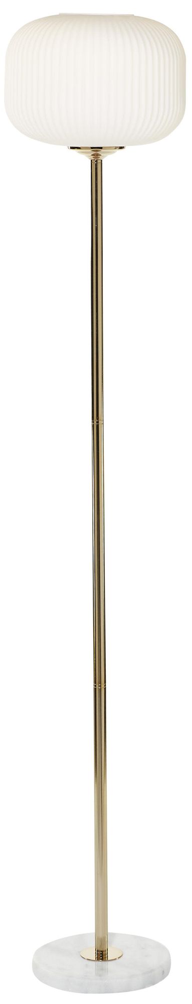 Gold Metal Modern Floor Lamp, 12" x 12" x 64"