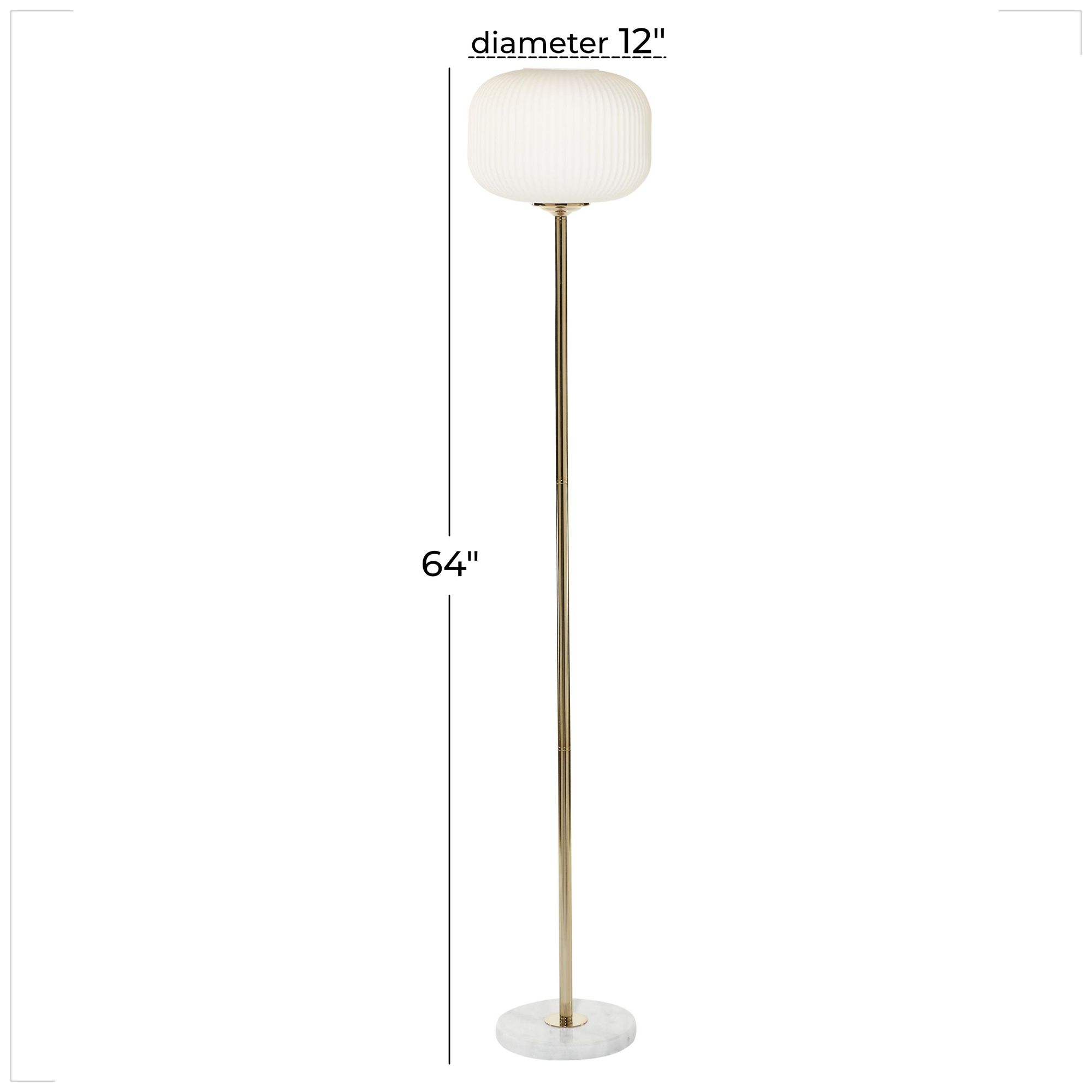 Image 7 Gold Metal Modern Floor Lamp, 12" x 12" x 64" more views