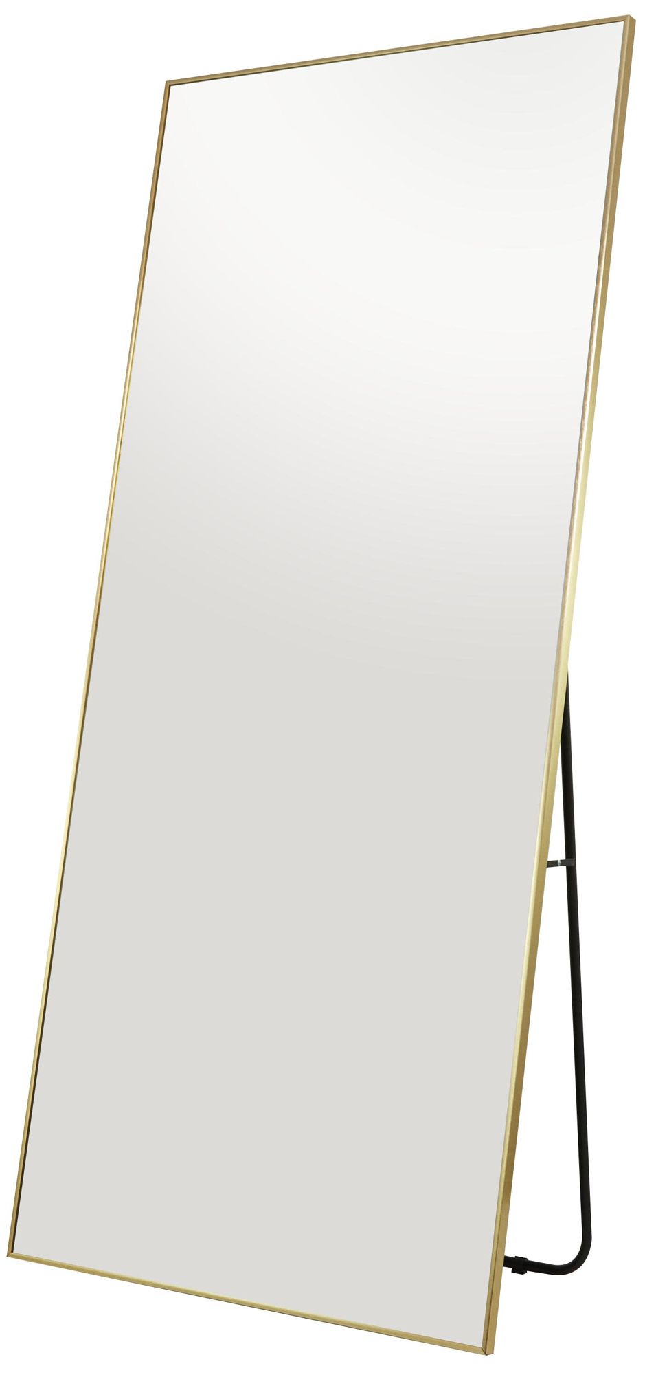 Image 2 Gold Metal Modern Floor Mirror, 31" x 14" x 69"