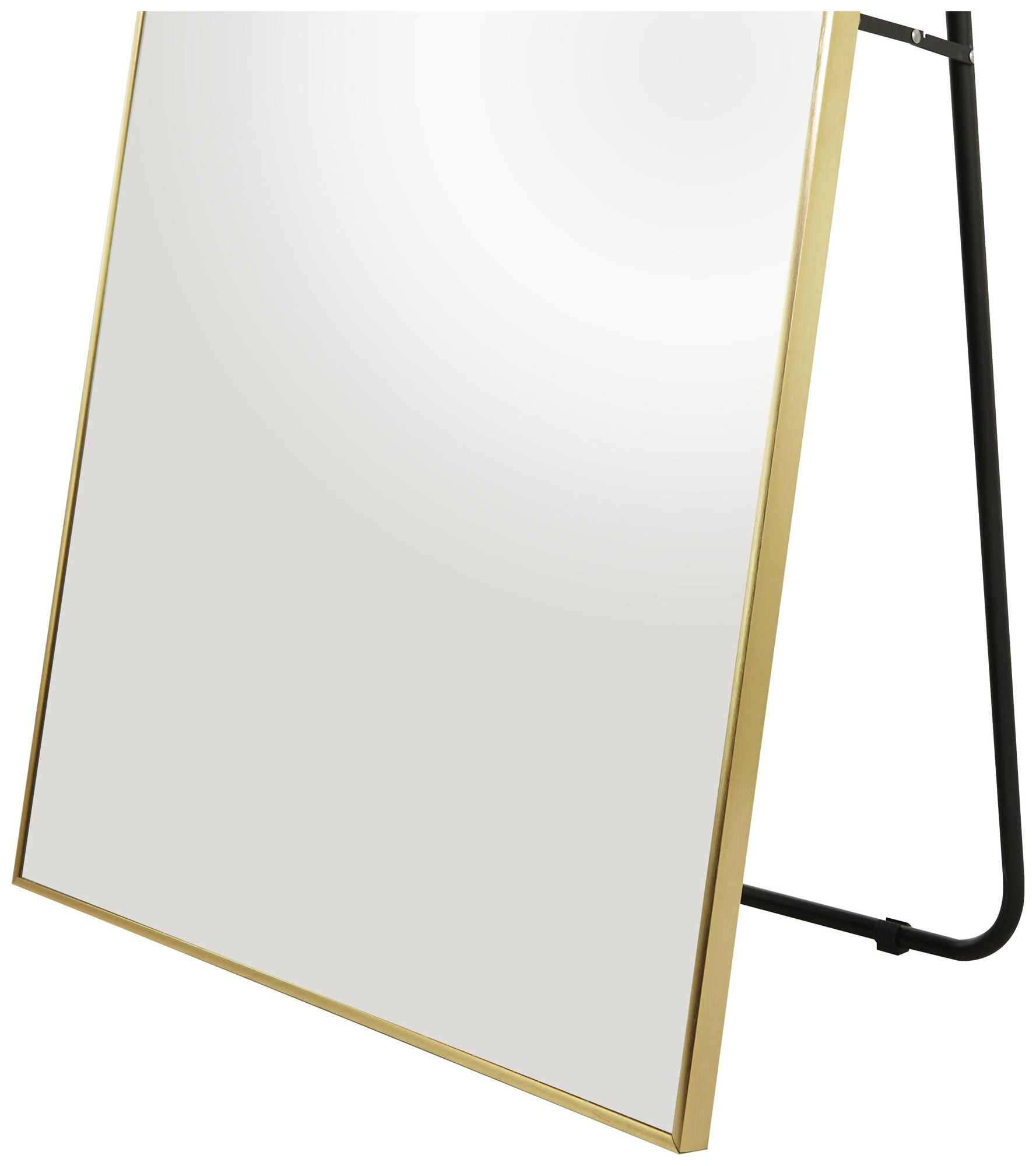 Image 4 Gold Metal Modern Floor Mirror, 31" x 14" x 69" more views