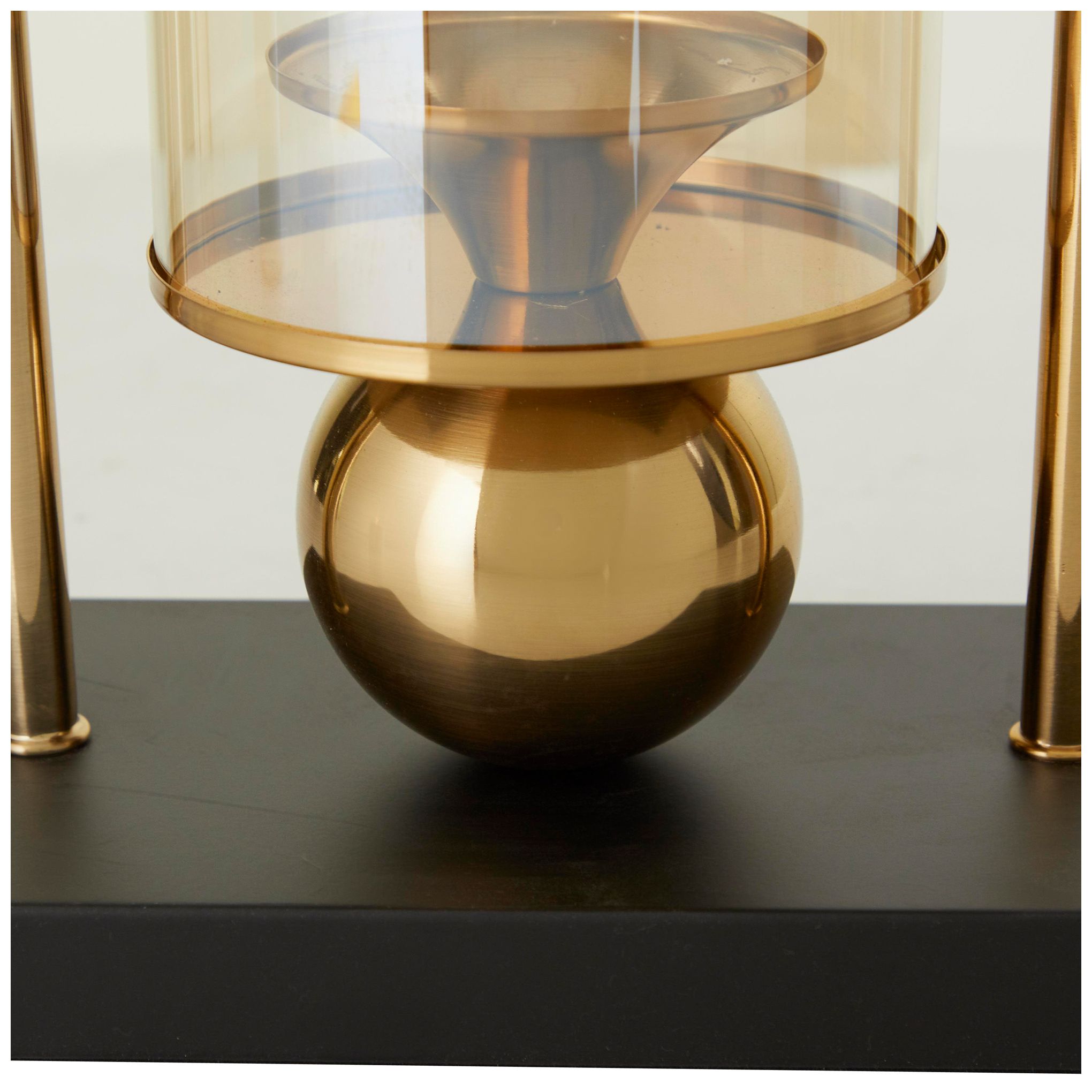 Image 2 Gold Metal Modern Hurricane Lamp, 10" x 5" x 17" more views