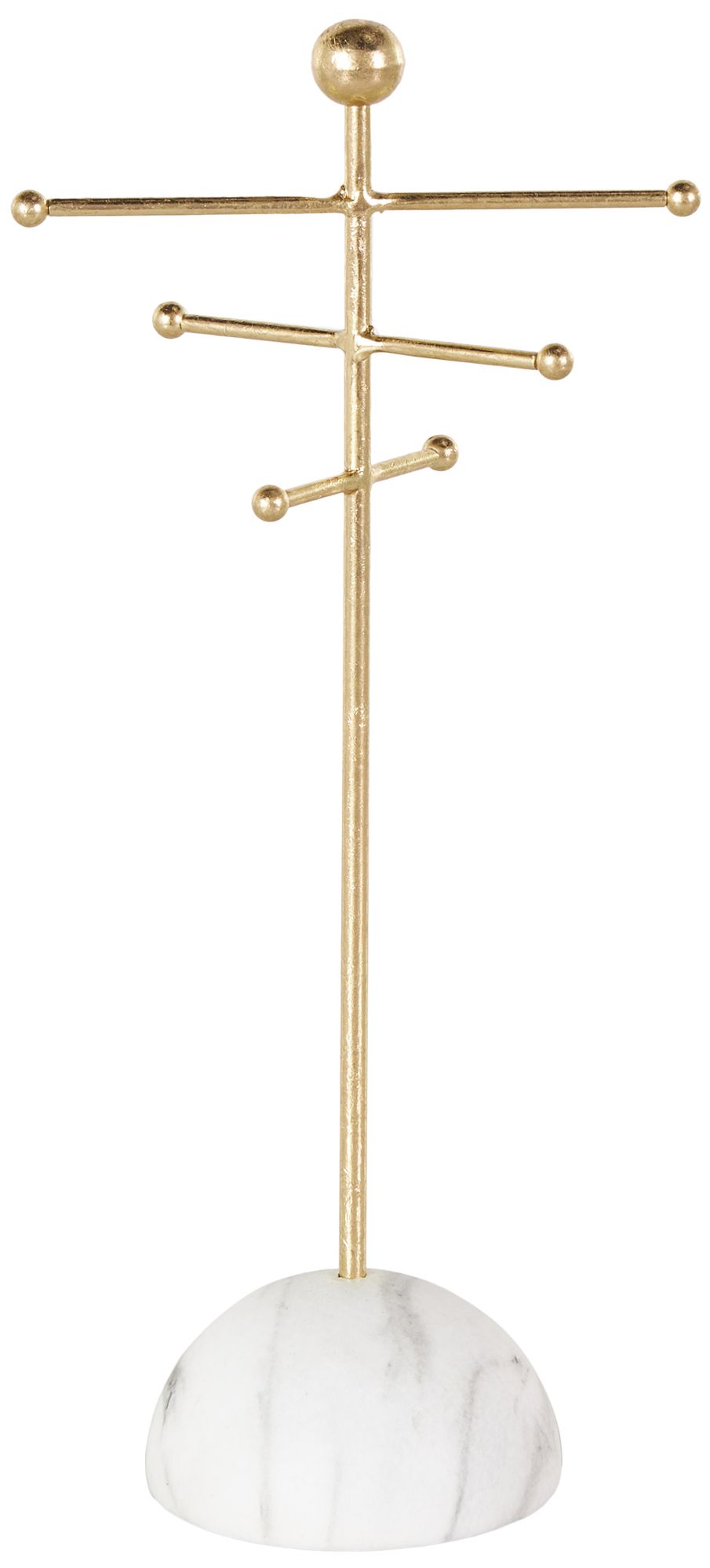 Image 2 Gold Metal Modern Jewelry Stand, 4" x 4" x 13"