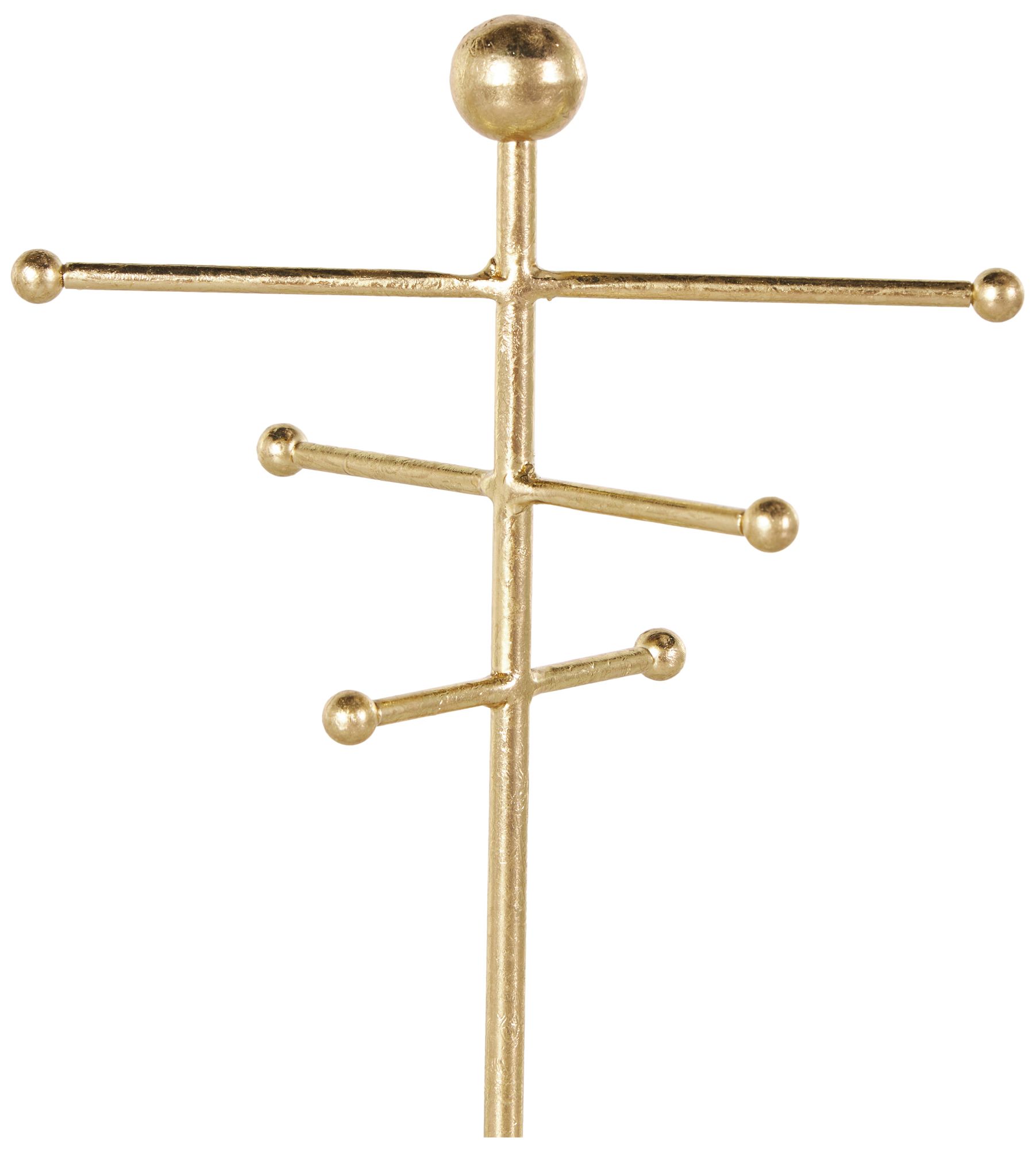 Image 4 Gold Metal Modern Jewelry Stand, 4" x 4" x 13" more views