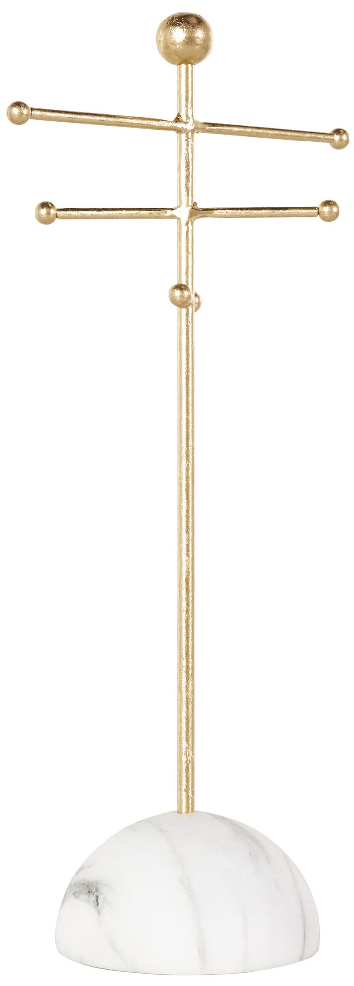 Image 6 Gold Metal Modern Jewelry Stand, 4" x 4" x 13" more views