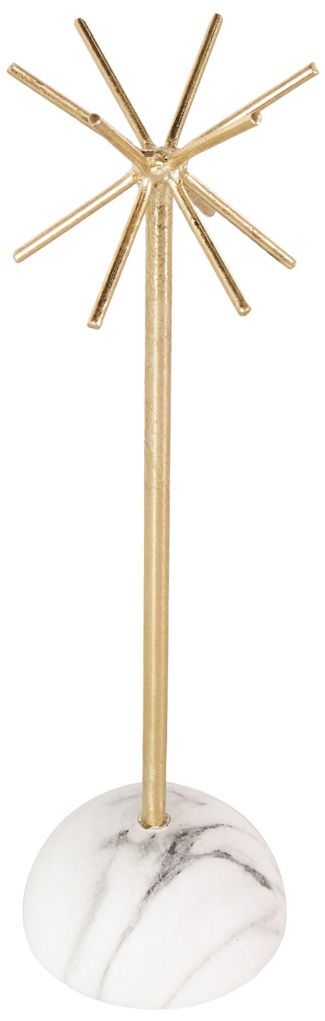 Image 6 Gold Metal Modern Jewelry Stand, 4" x 4" x 13" more views