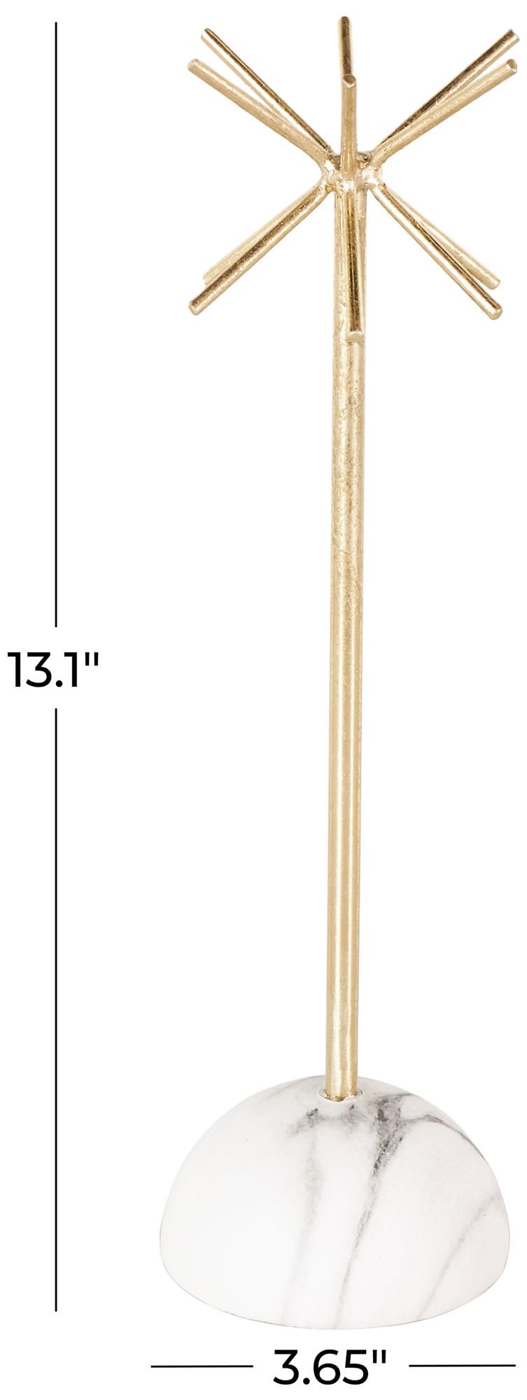 Image 7 Gold Metal Modern Jewelry Stand, 4" x 4" x 13" more views