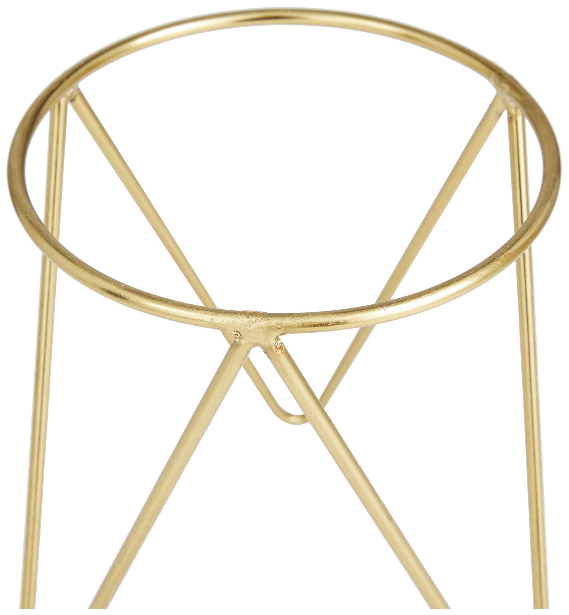 Image 3 Gold Metal Modern Planter, S/2 7", 7"W more views