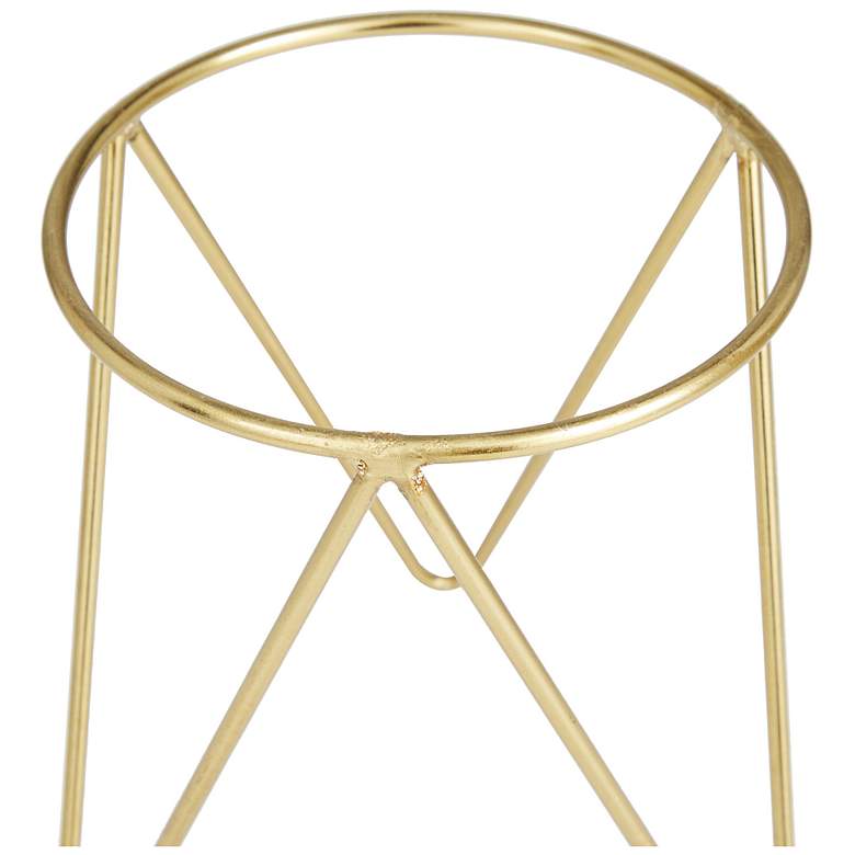 Image 3 Gold Metal Modern Planter, S/2 7", 7"W more views