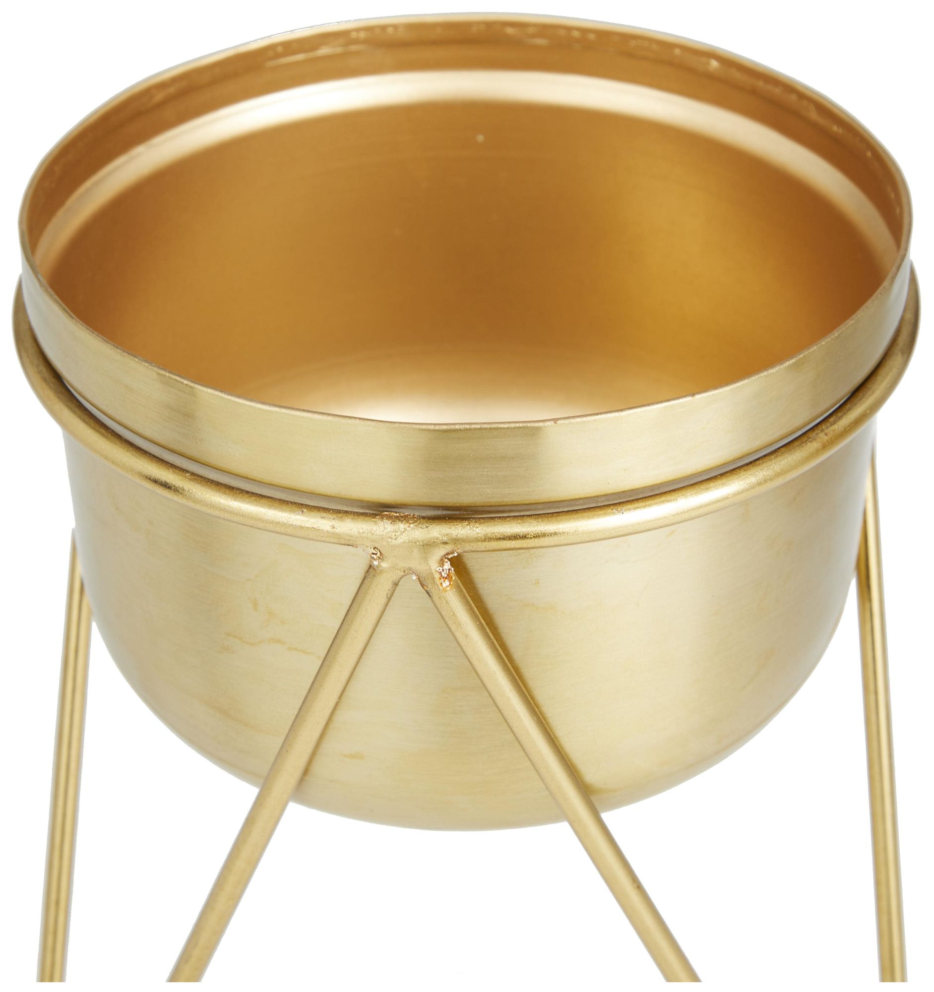 Image 4 Gold Metal Modern Planter, S/2 7", 7"W more views
