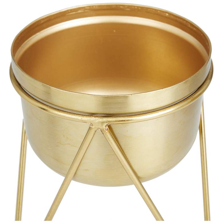 Image 4 Gold Metal Modern Planter, S/2 7", 7"W more views