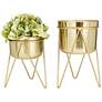 5_Gold Metal Modern Planter, S/2 7", 7"W more views