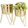 6_Gold Metal Modern Planter, S/2 7", 7"W more views
