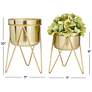 7_Gold Metal Modern Planter, S/2 7", 7"W more views