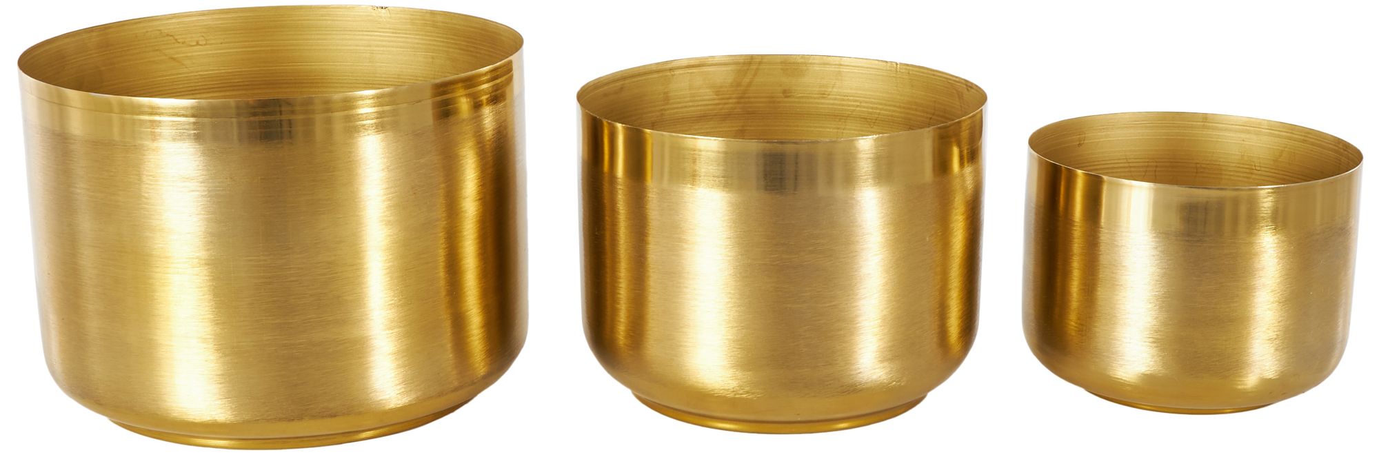 Image 5 Gold Metal Modern Planter, S/3 9", 7", 6"H more views