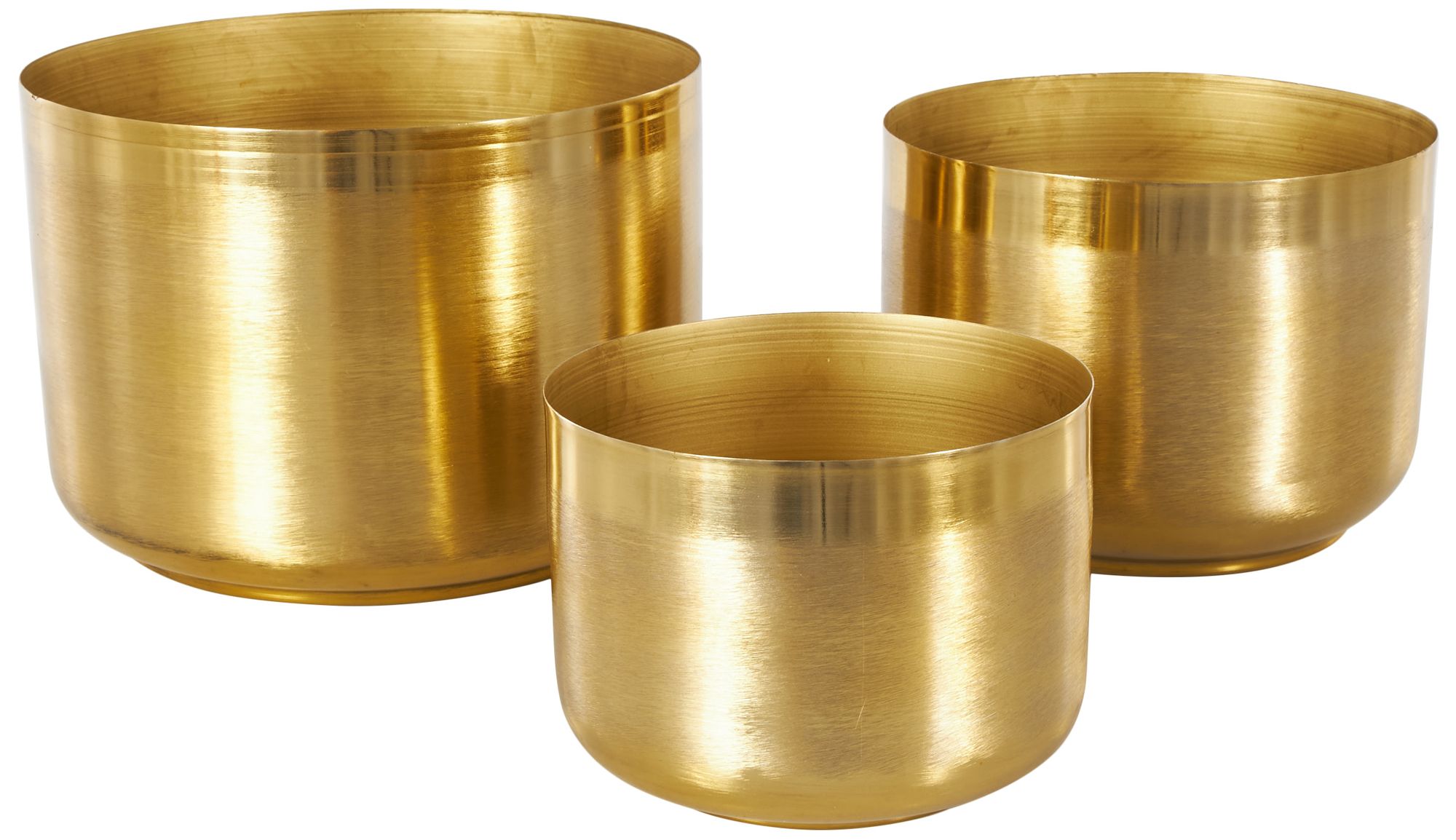 Image 6 Gold Metal Modern Planter, S/3 9", 7", 6"H more views