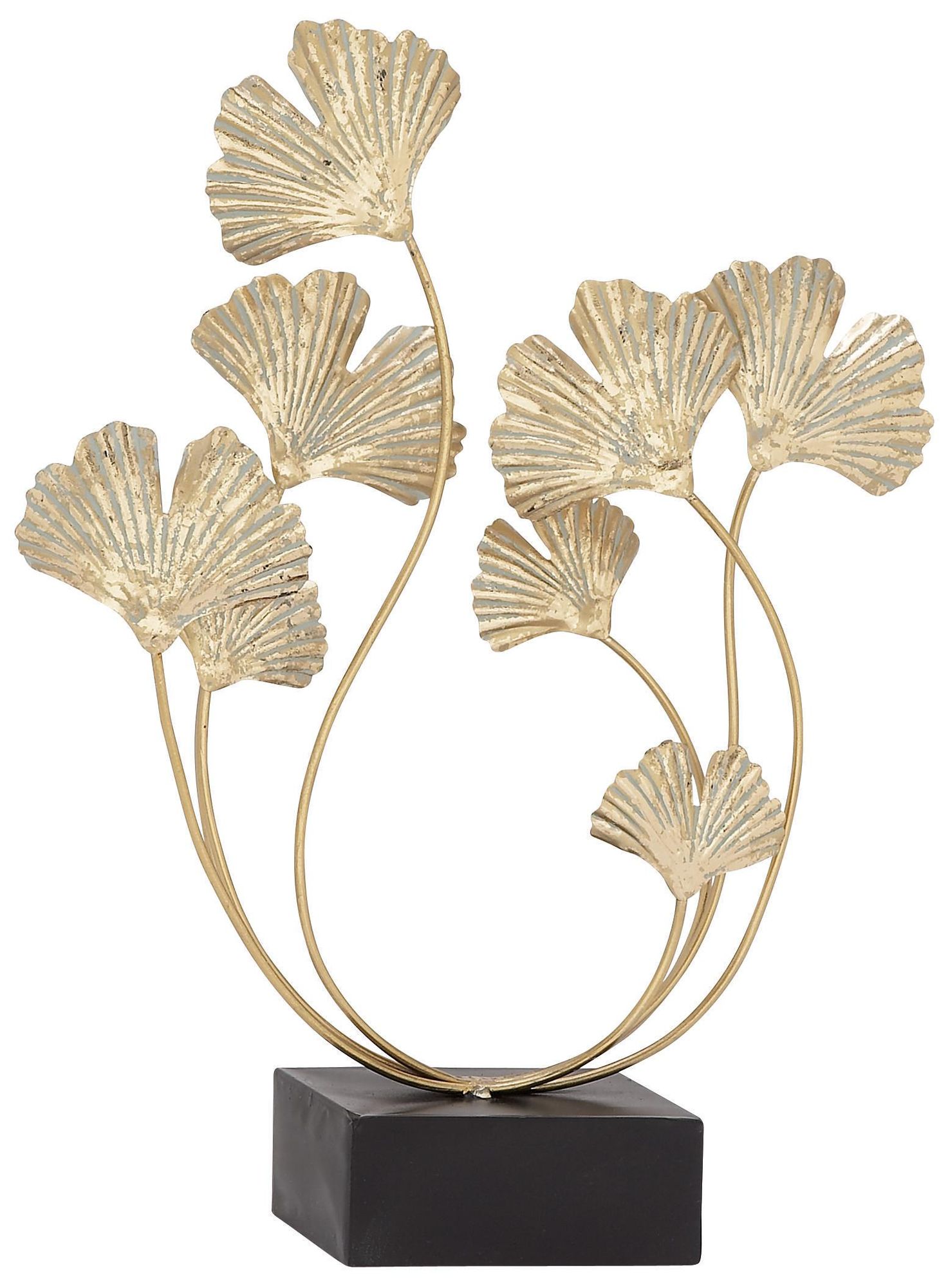 Image 2 Gold Metal Modern Sculpture, 18" x 6" x 22"