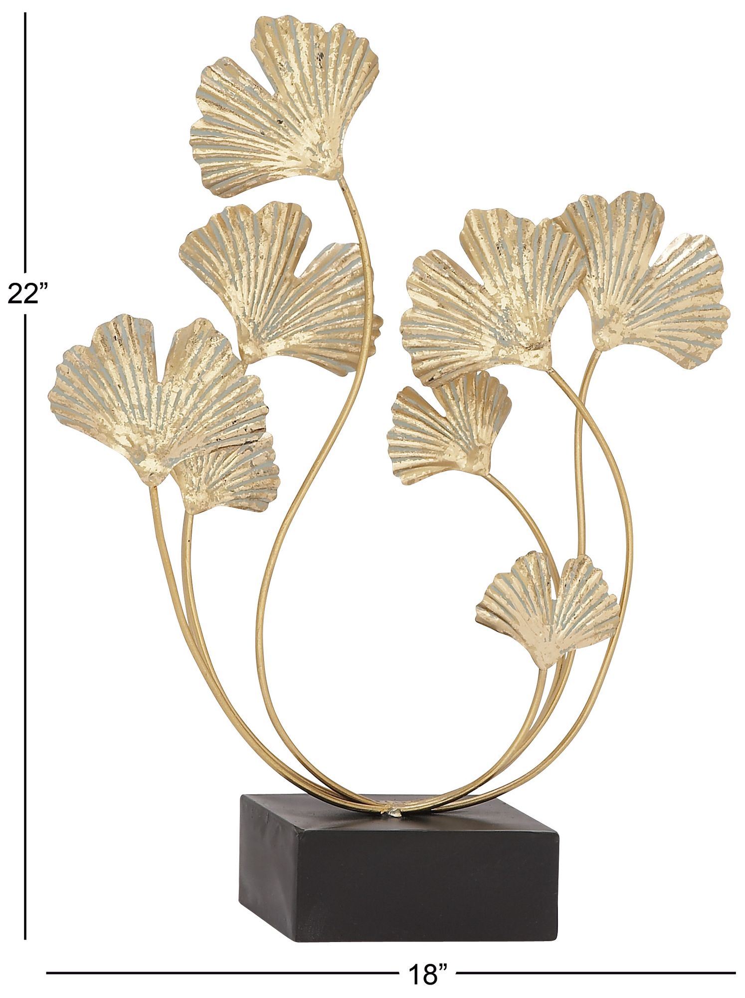 Image 7 Gold Metal Modern Sculpture, 18" x 6" x 22" more views