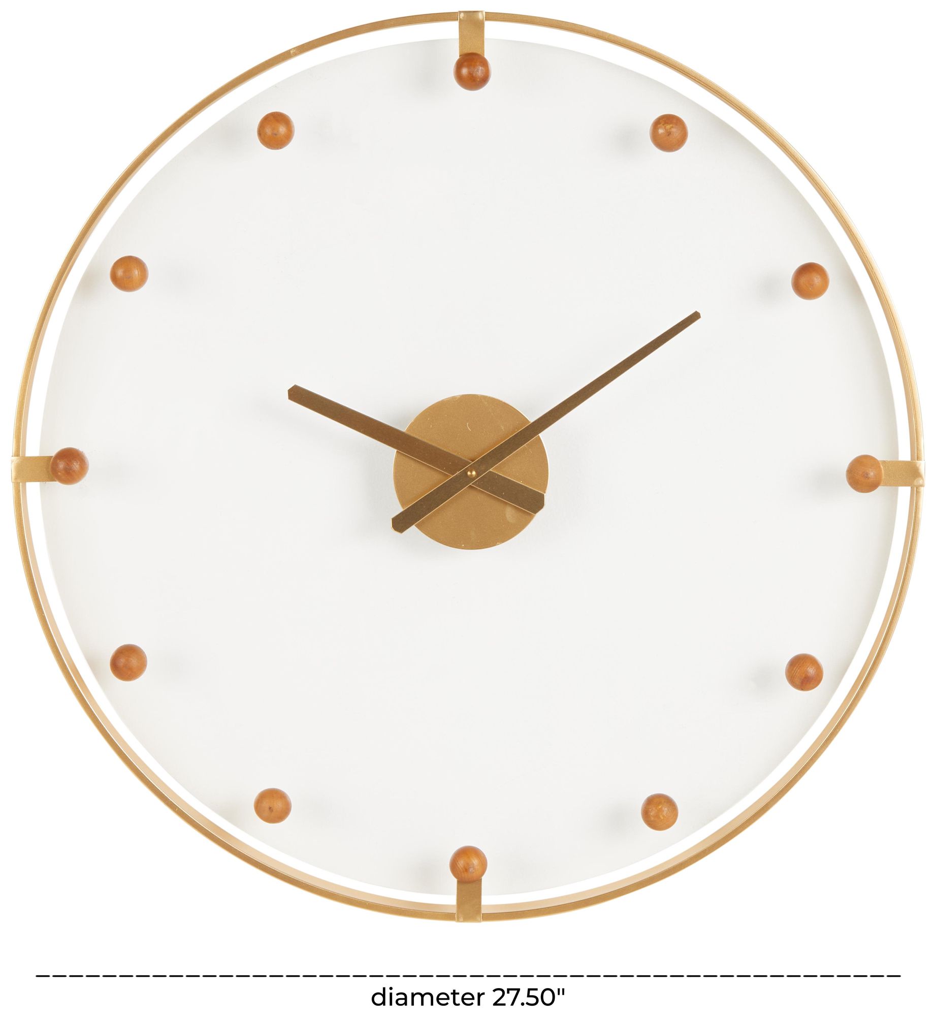 Image 7 Gold Metal Modern Wall Clock, 28" x 2" x 28" more views