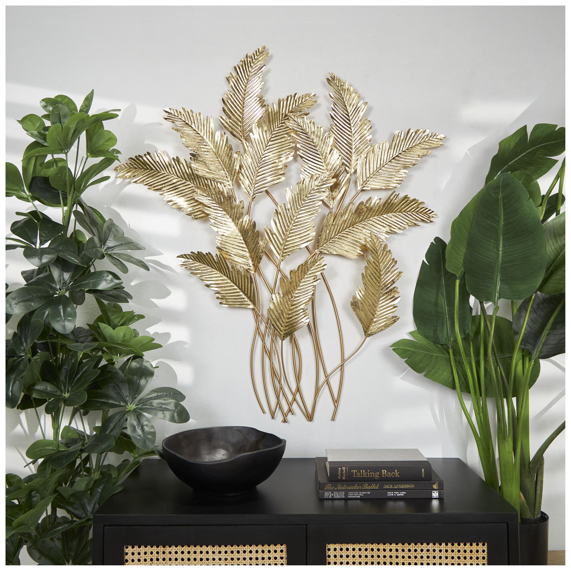 Thumbnail1 of Gold Metal Modern Wall Decor, 39" x 3" x 44"