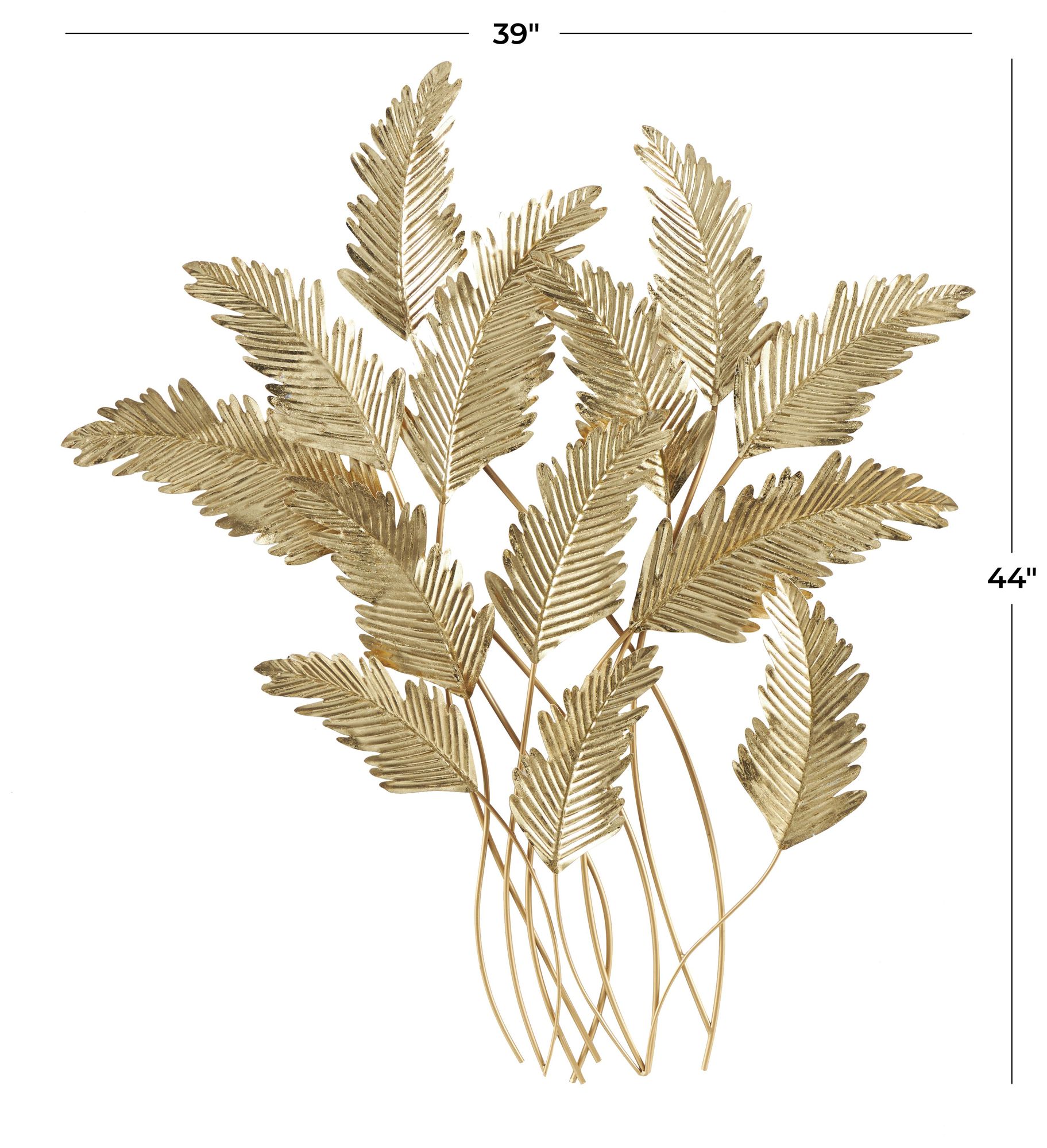 Gold Metal Modern Wall Decor, 39" x 3" x 44"