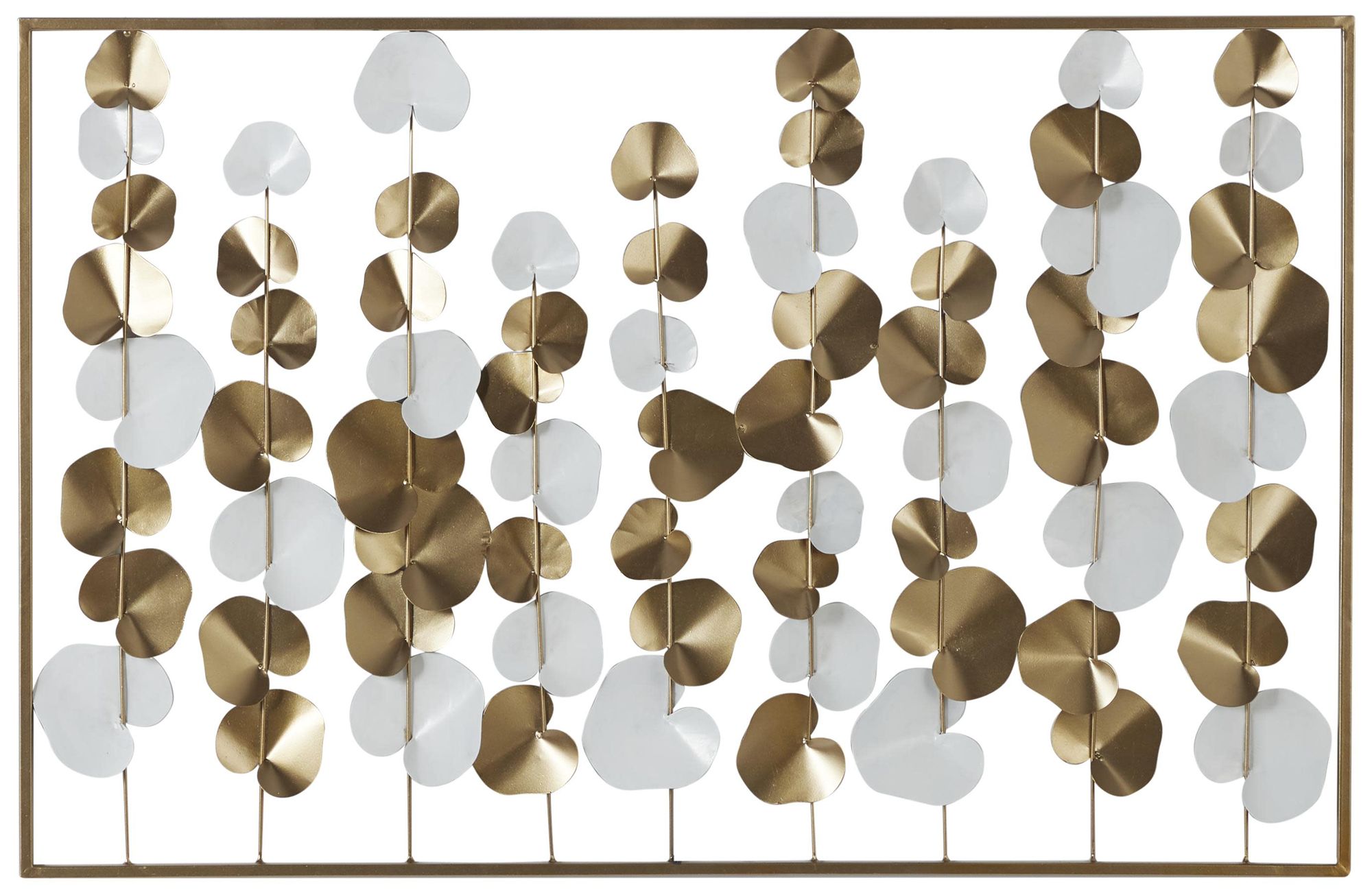 Image 2 Gold Metal Modern Wall Decor, 40" x 2" x 26"