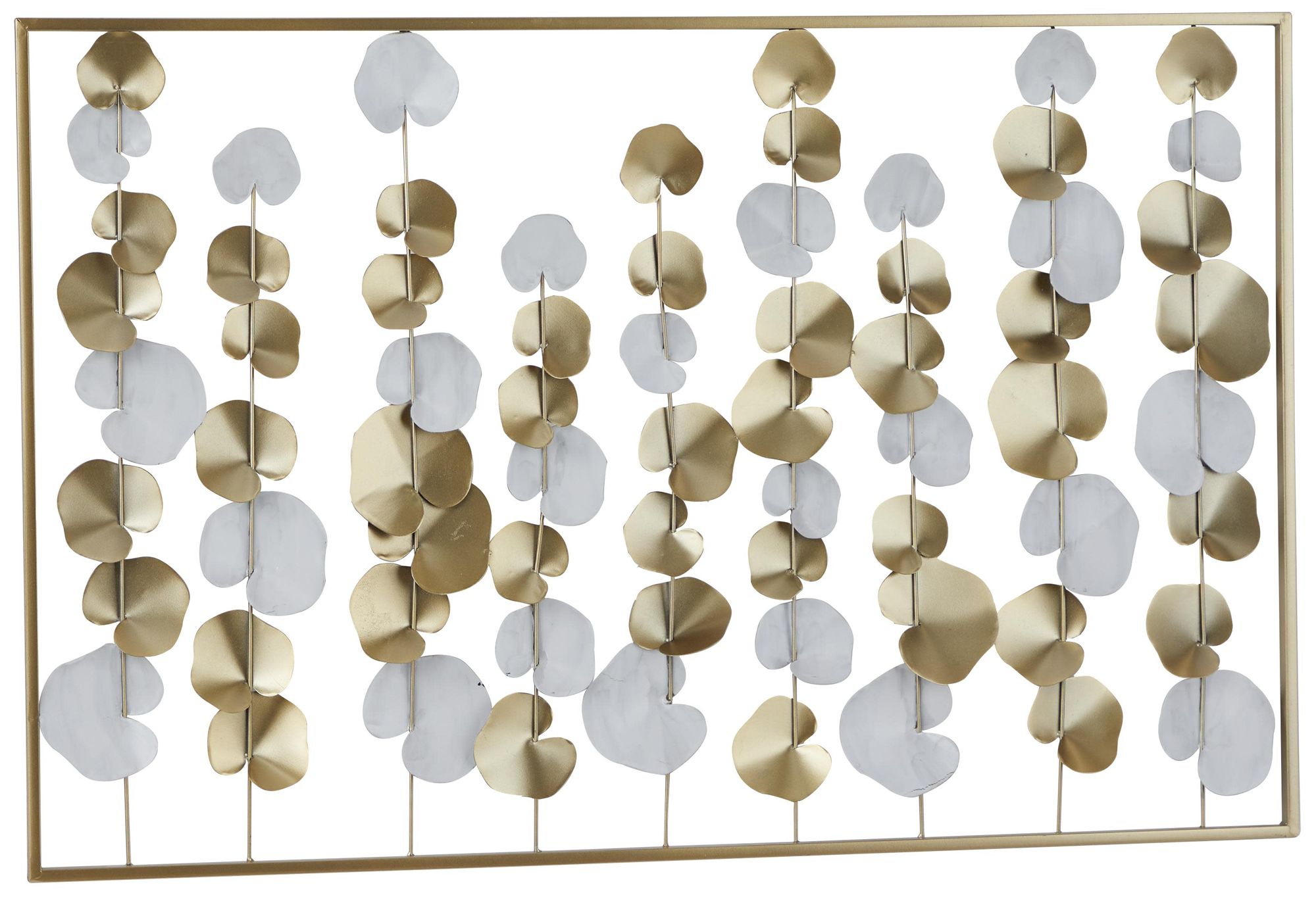 Image 6 Gold Metal Modern Wall Decor, 40" x 2" x 26" more views